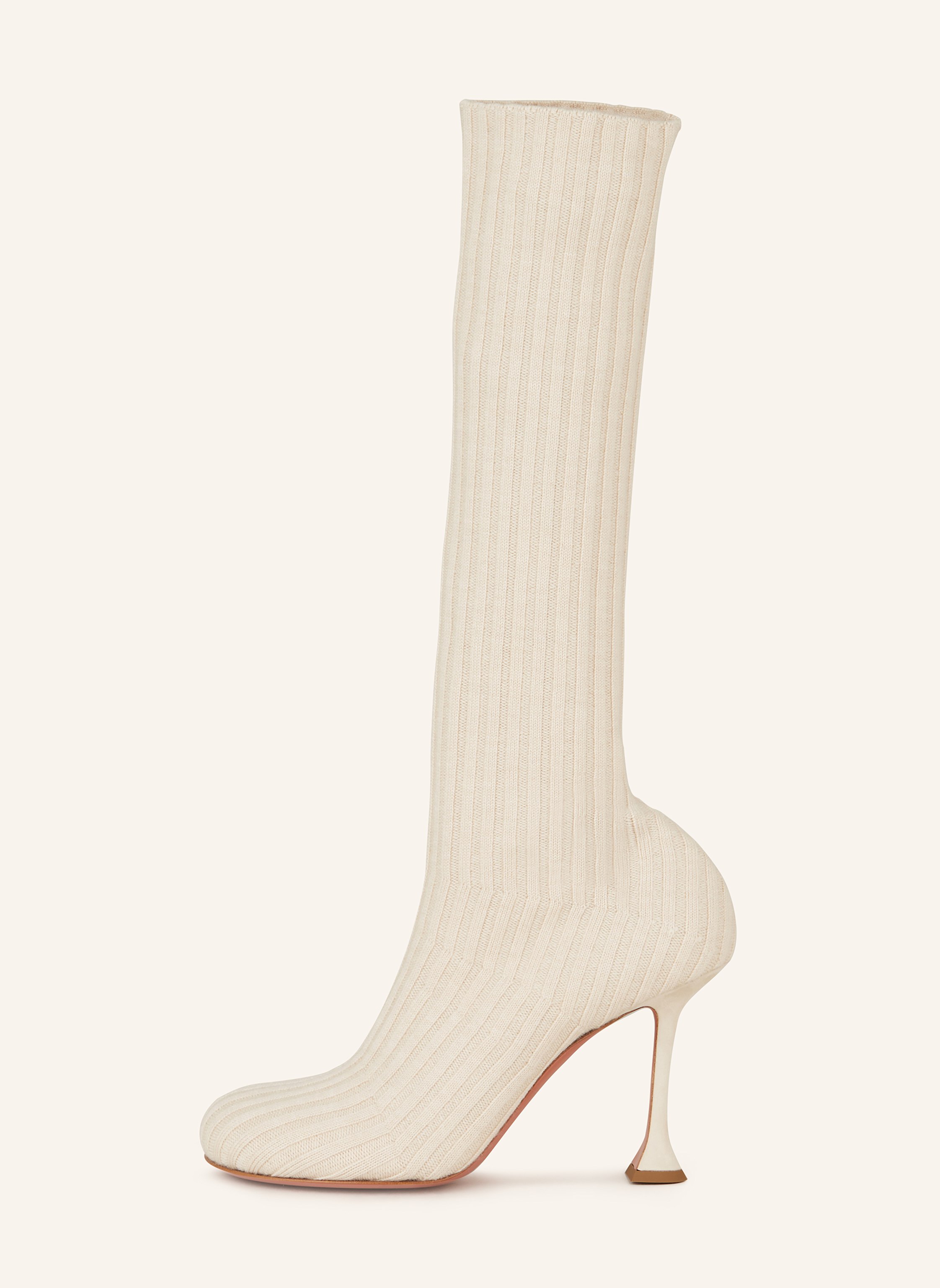 Thumbnail - Amina Muaddi Stiefel Veneda beige
