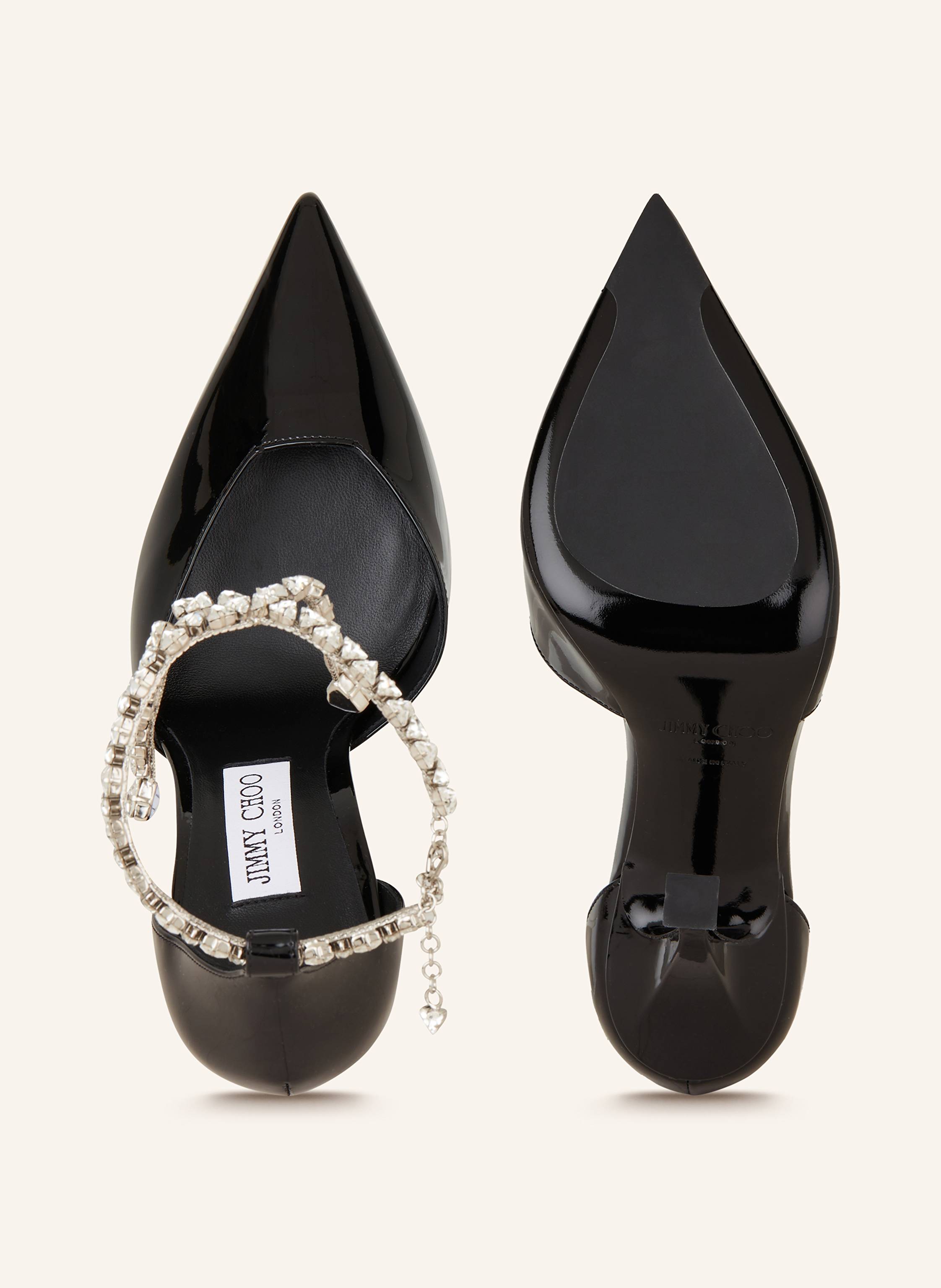 Thumbnail - Jimmy Choo Slingpumps Stevie 100 Mit Schmucksteinen schwarz