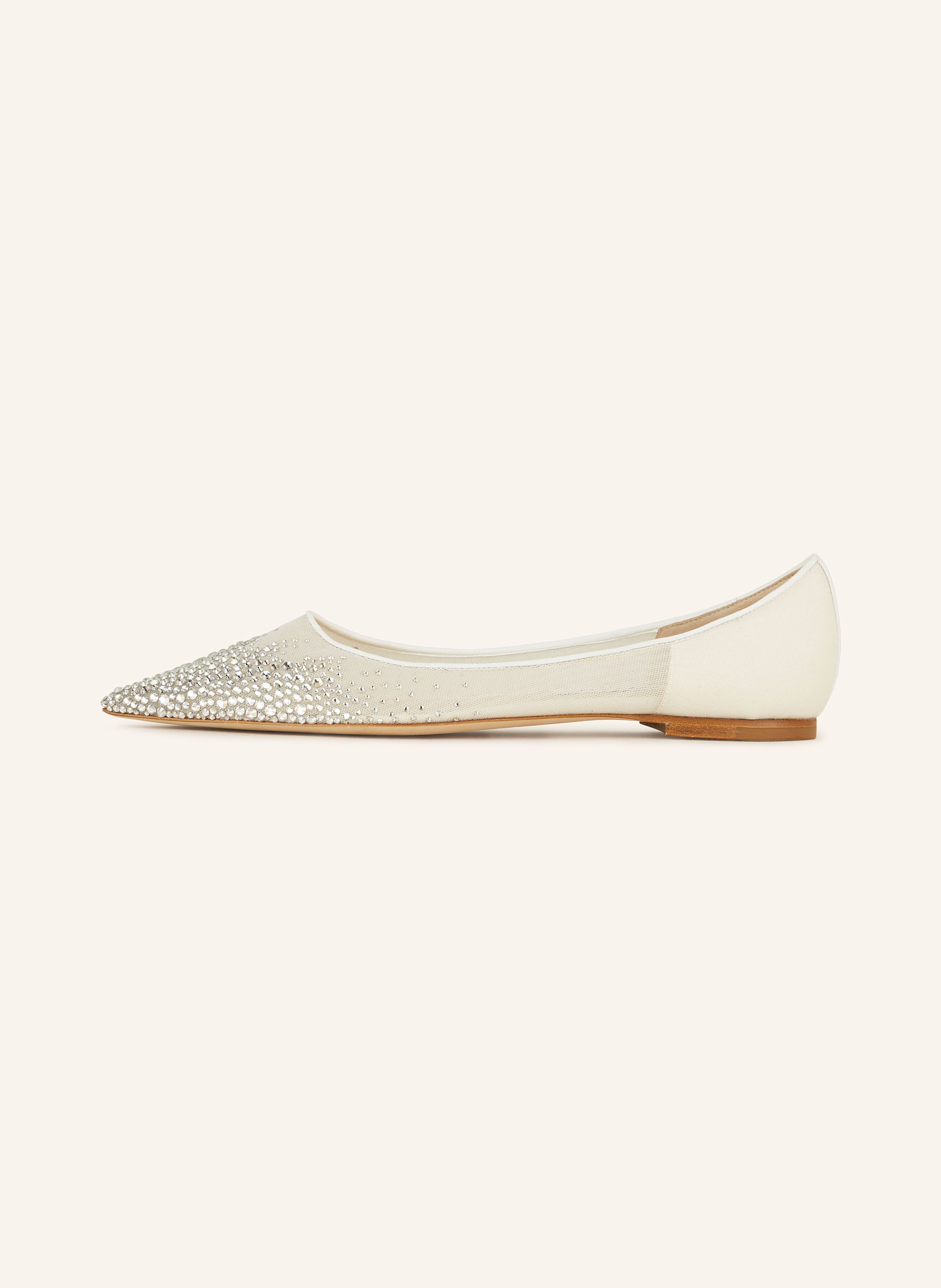 Thumbnail - Jimmy Choo Ballerinas Mit Schmucksteinen weiss
