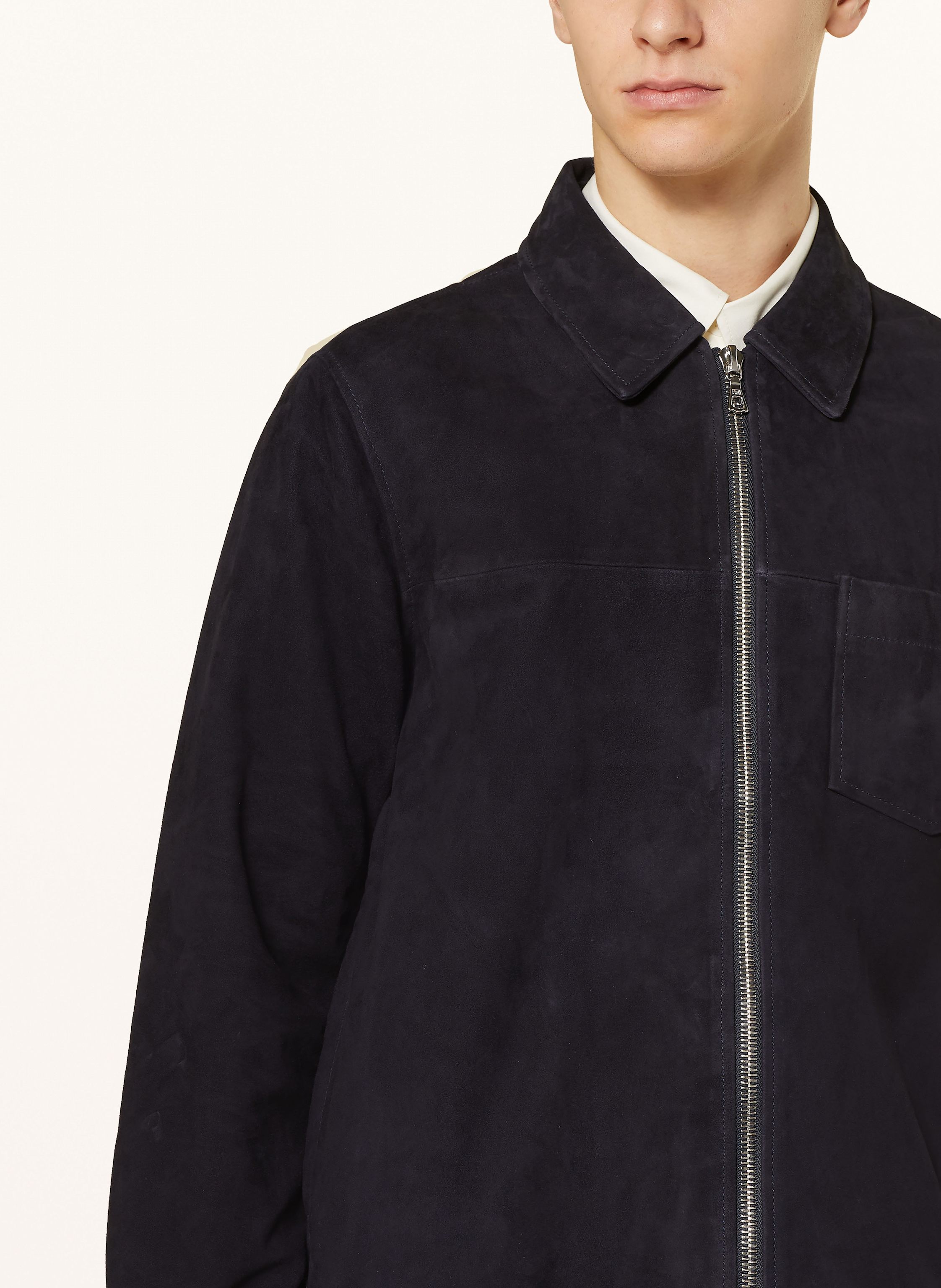 Thumbnail - Officine Générale Lederjacke Sid blau