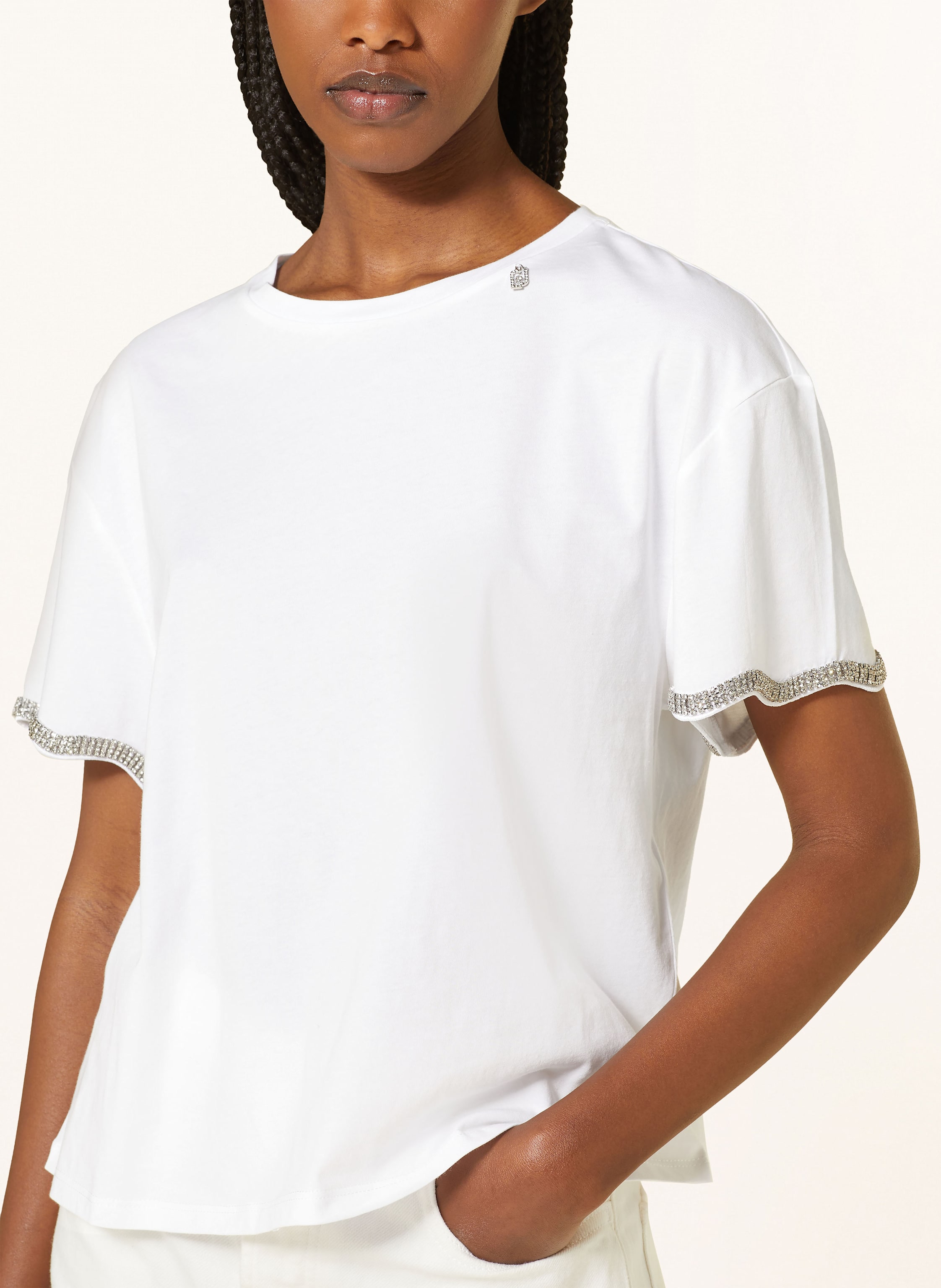 Thumbnail - Liu Jo T-Shirt Mit Schmucksteinen weiss