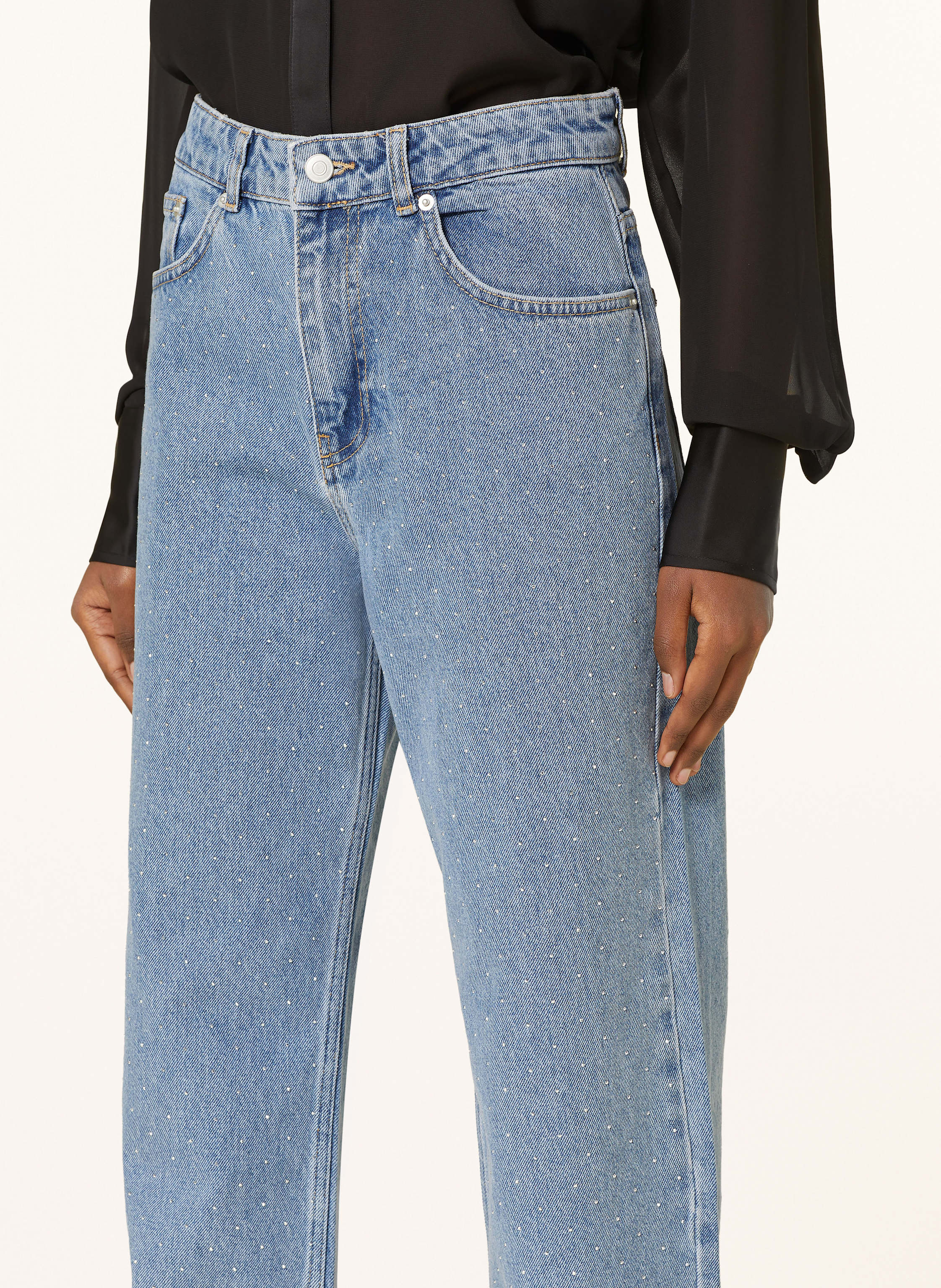 Thumbnail - Neo Noir Straight Jeans Simona Mit Schmucksteinen blau