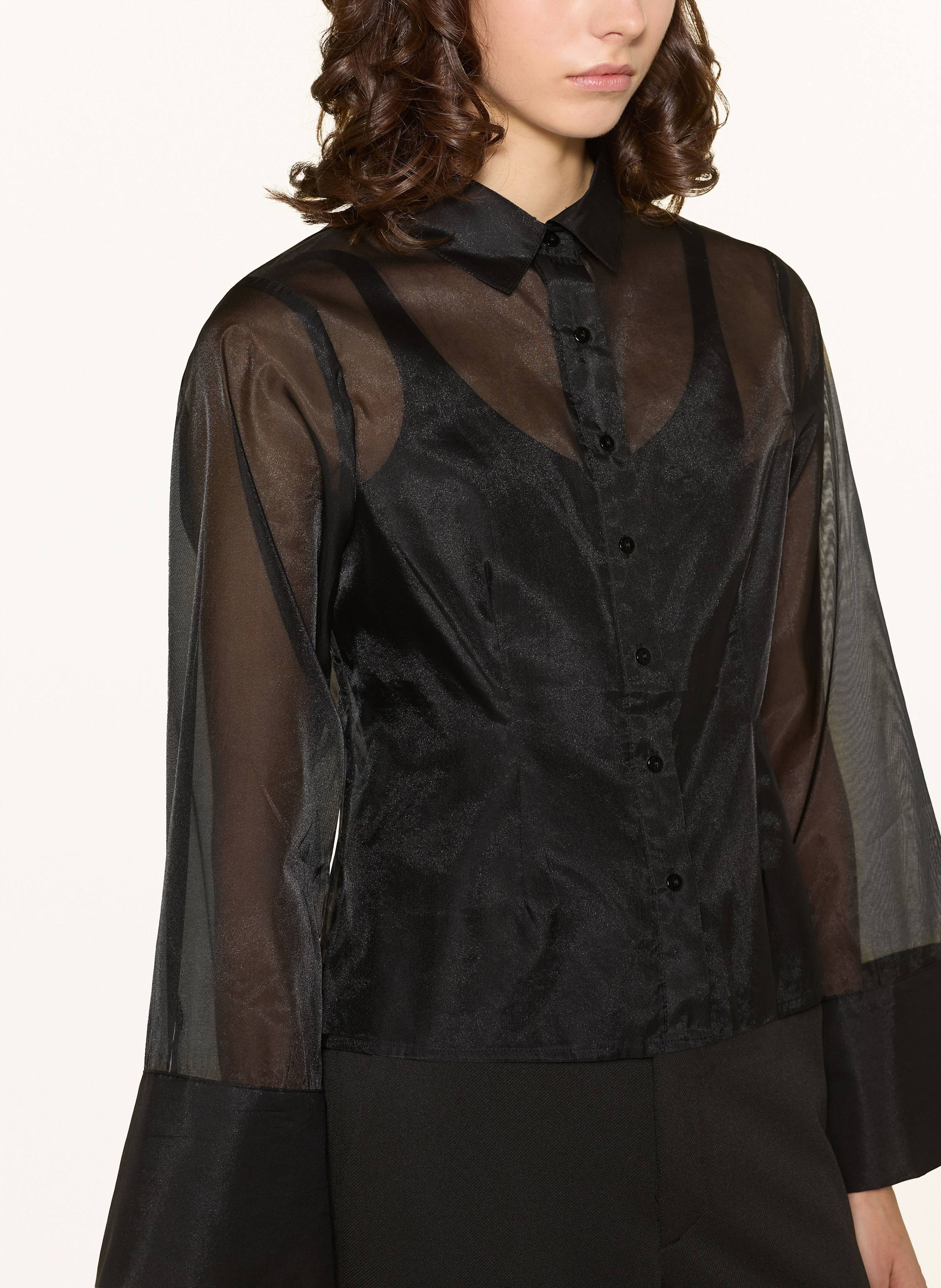 Thumbnail - Neo Noir Hemdbluse Rosa schwarz