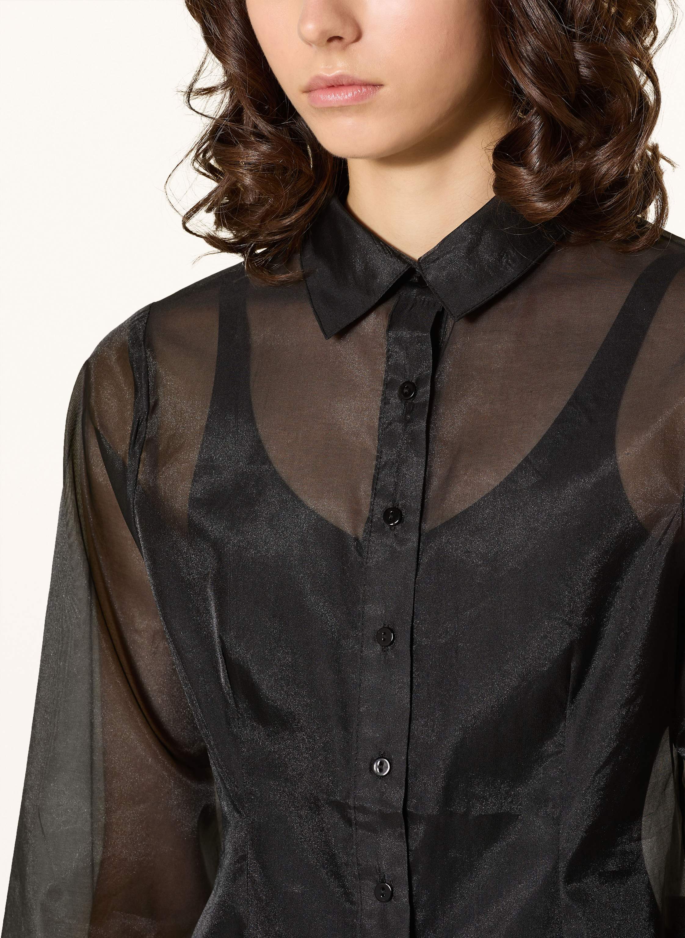 Thumbnail - Neo Noir Hemdbluse Rosa schwarz