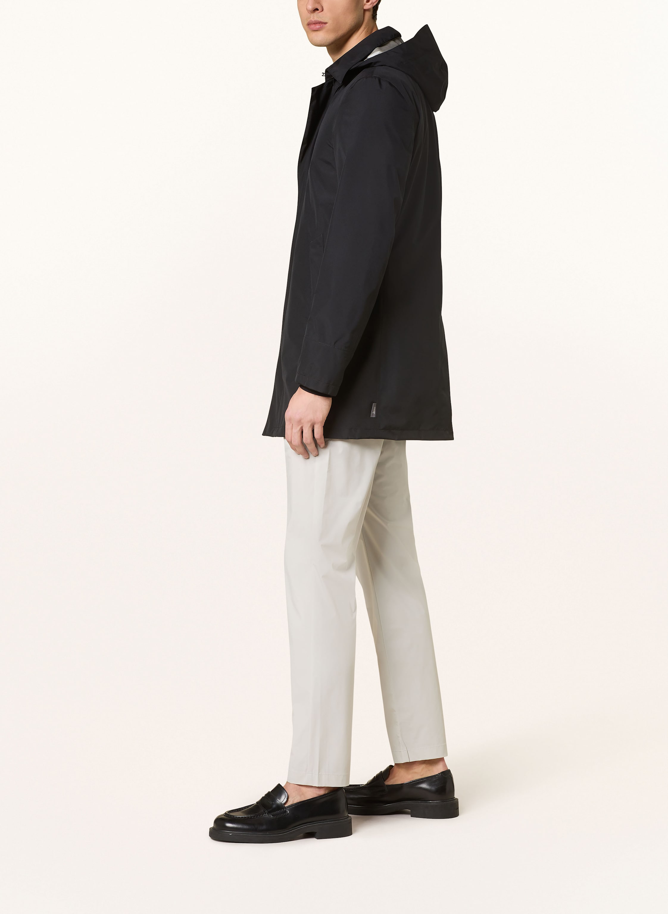 Thumbnail - Herno Mantel Mit Abnehmbarer Kapuze schwarz