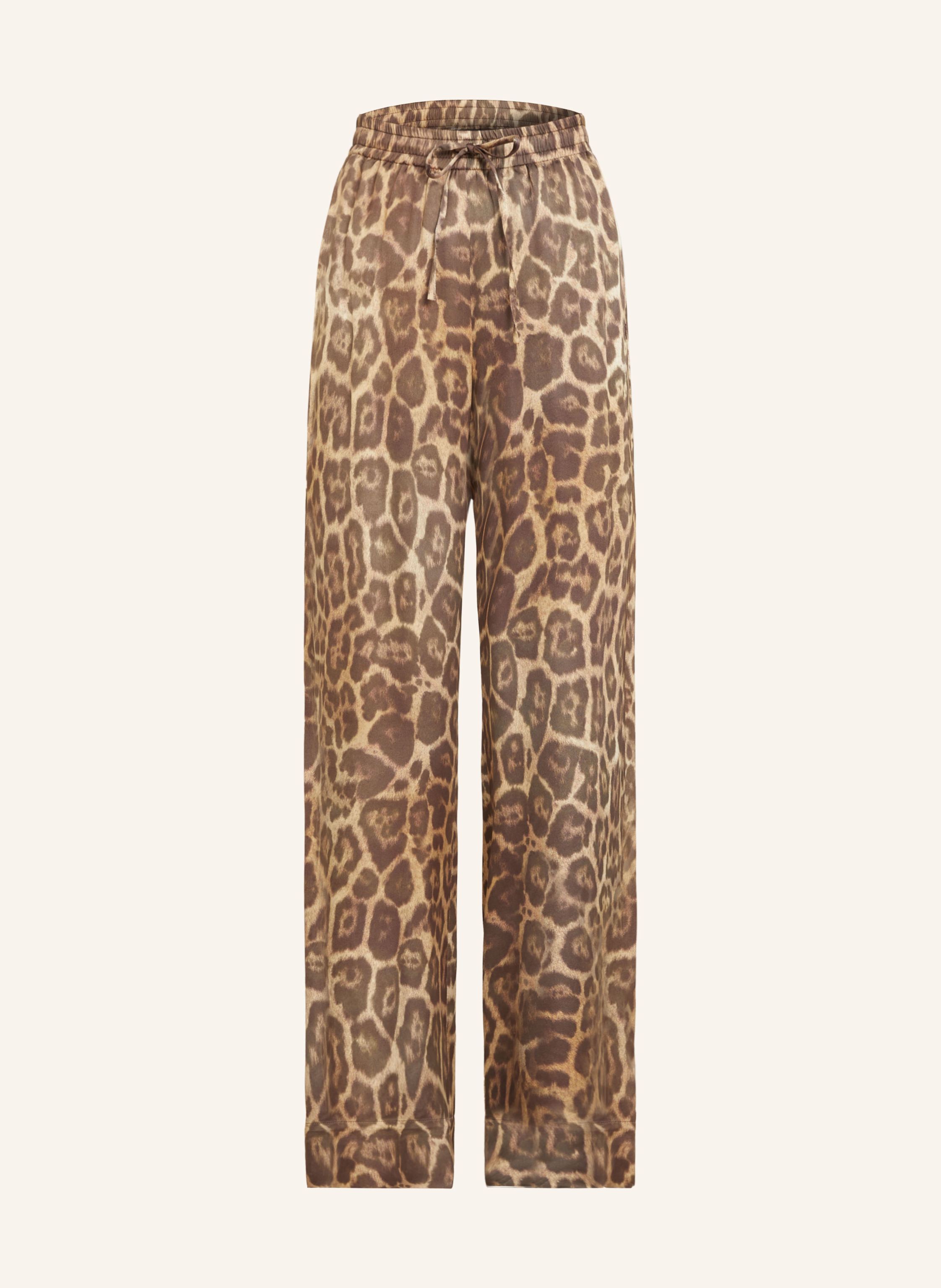 STELLA McCARTNEY Wide leg trousers in dark brown/ camel/ brown