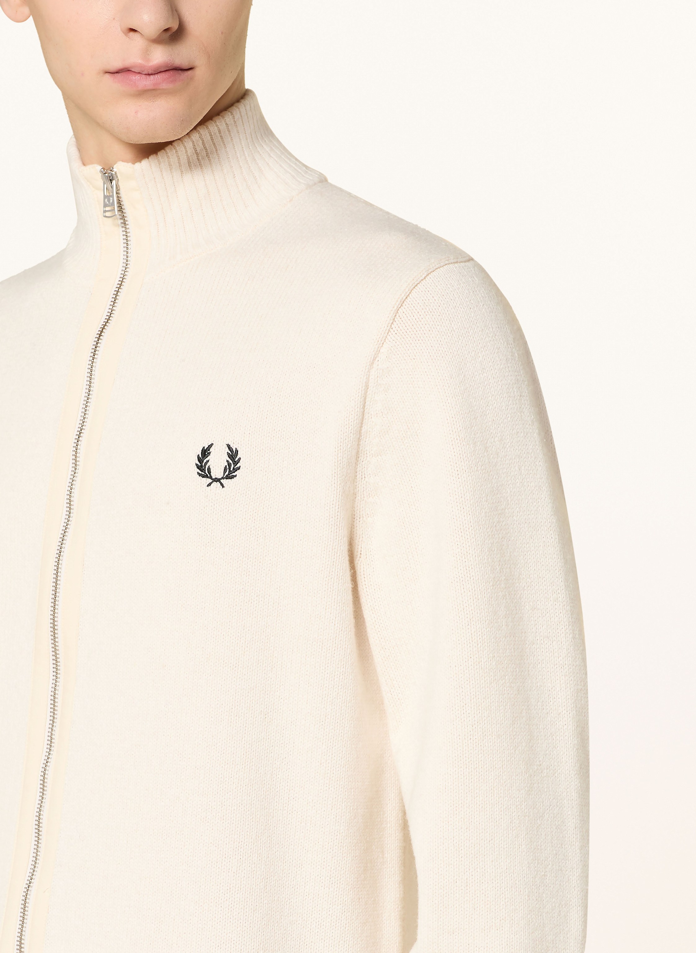 Thumbnail - Fred Perry Strickjacke weiss