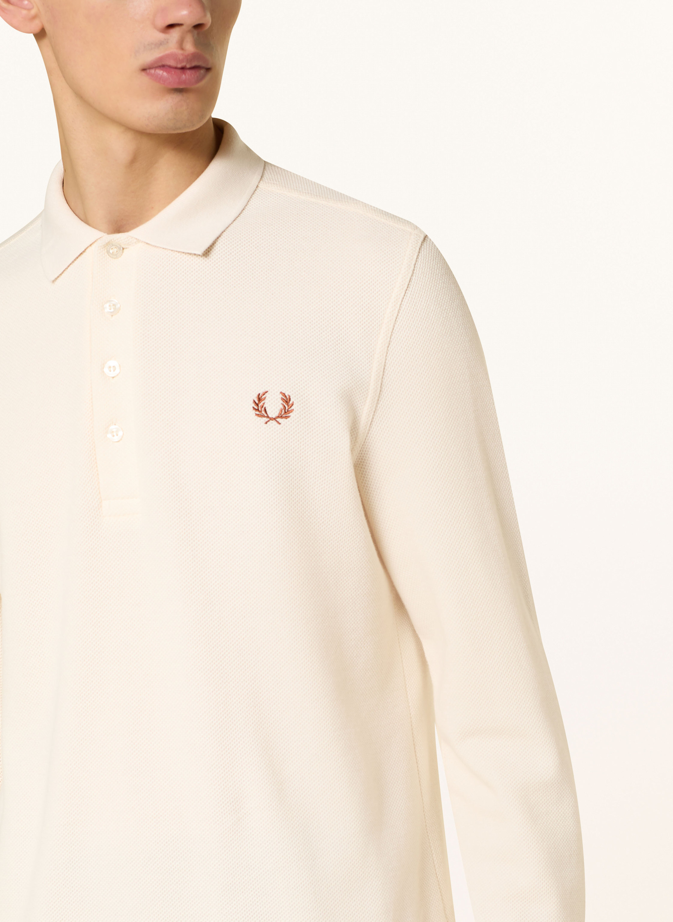 Thumbnail - Fred Perry Piqué-Poloshirt weiss