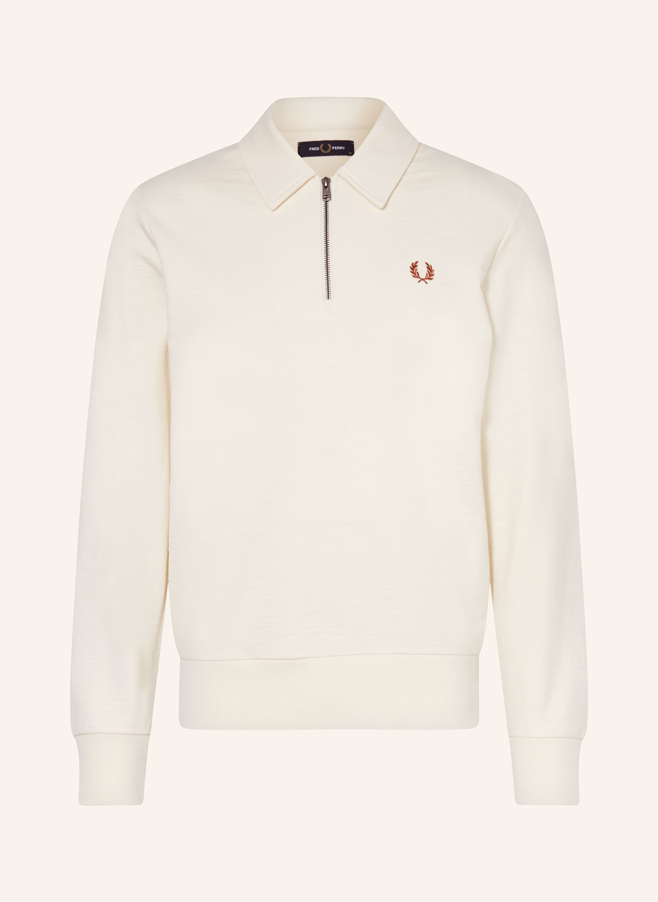 White fred perry sweatshirt top