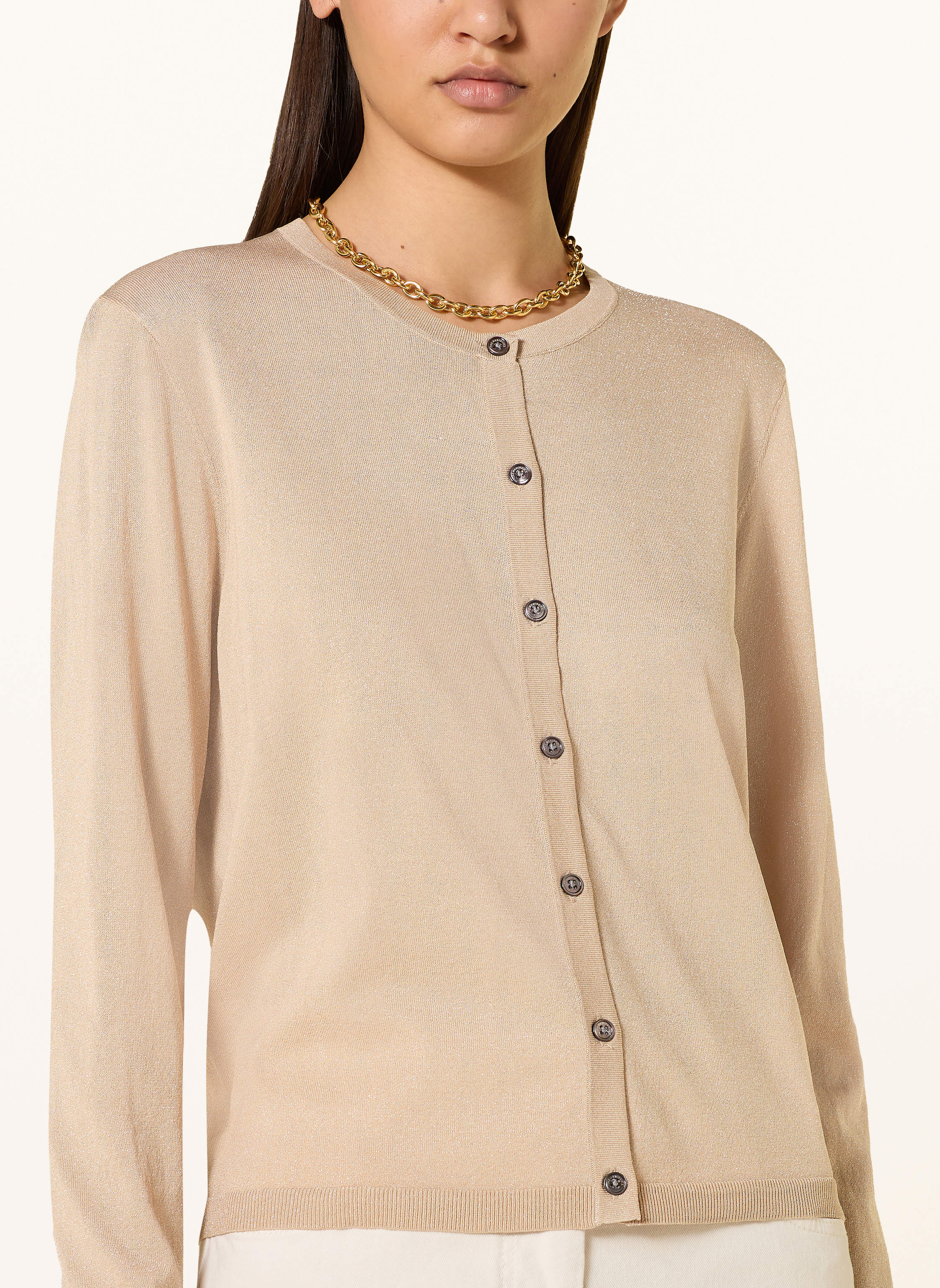 Thumbnail - (The Mercer) N.Y. Strickjacke Mit Glitzergarn gold