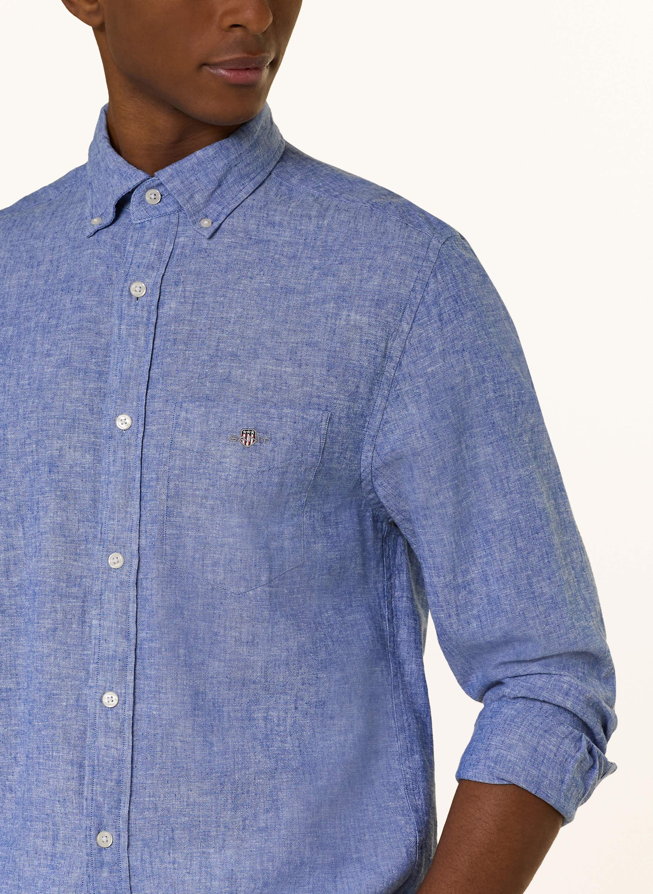 Thumbnail - Gant Hemd Regular Fit Mit Leinen blau
