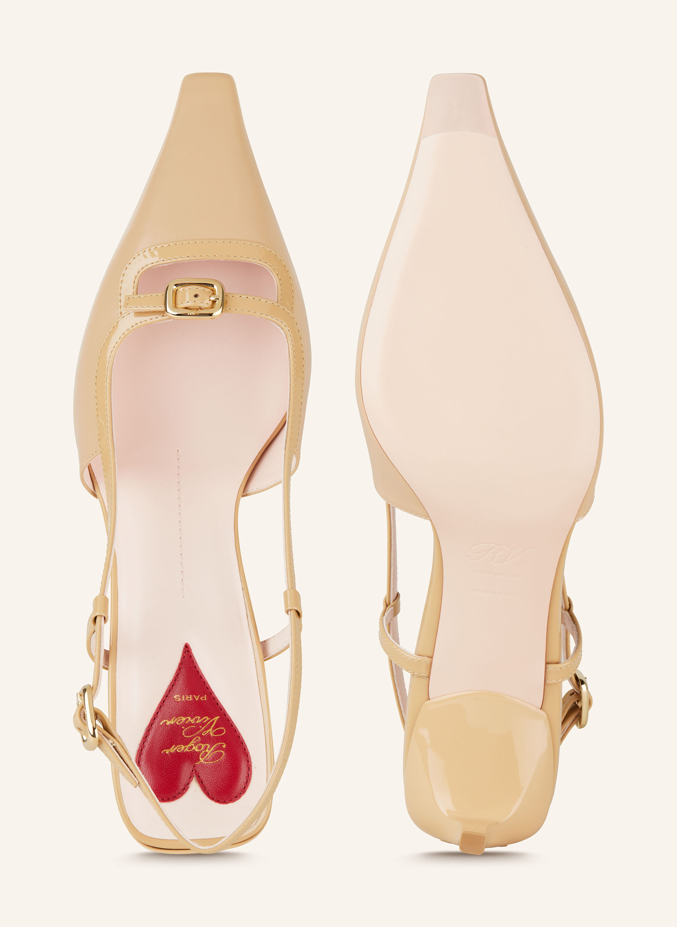 Thumbnail - Roger Vivier Slingpumps Viv' Canard beige