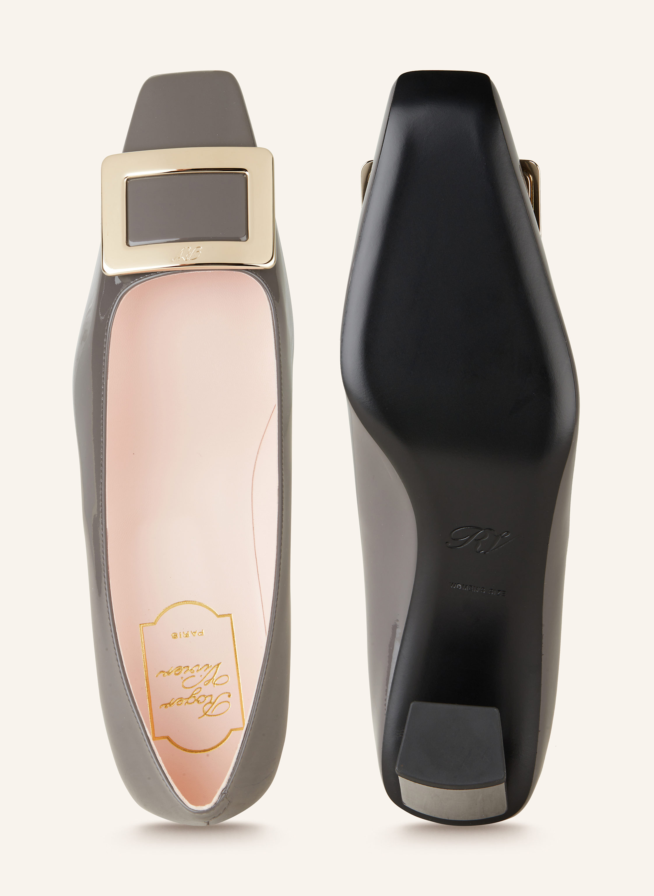 Thumbnail - Roger Vivier Lack-Pumps Belle grau