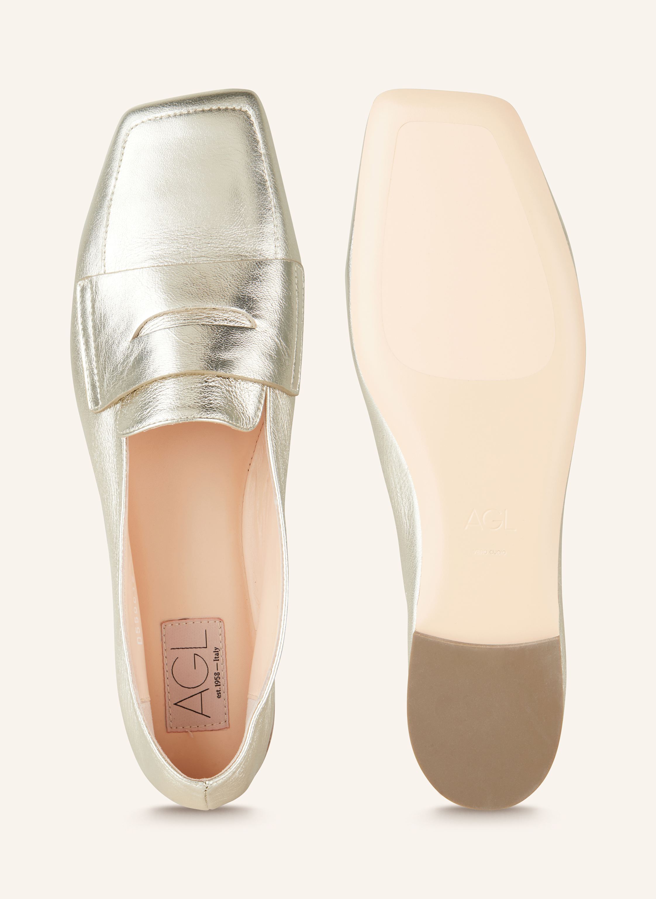 Thumbnail - Agl Penny-Loafer Rina beige