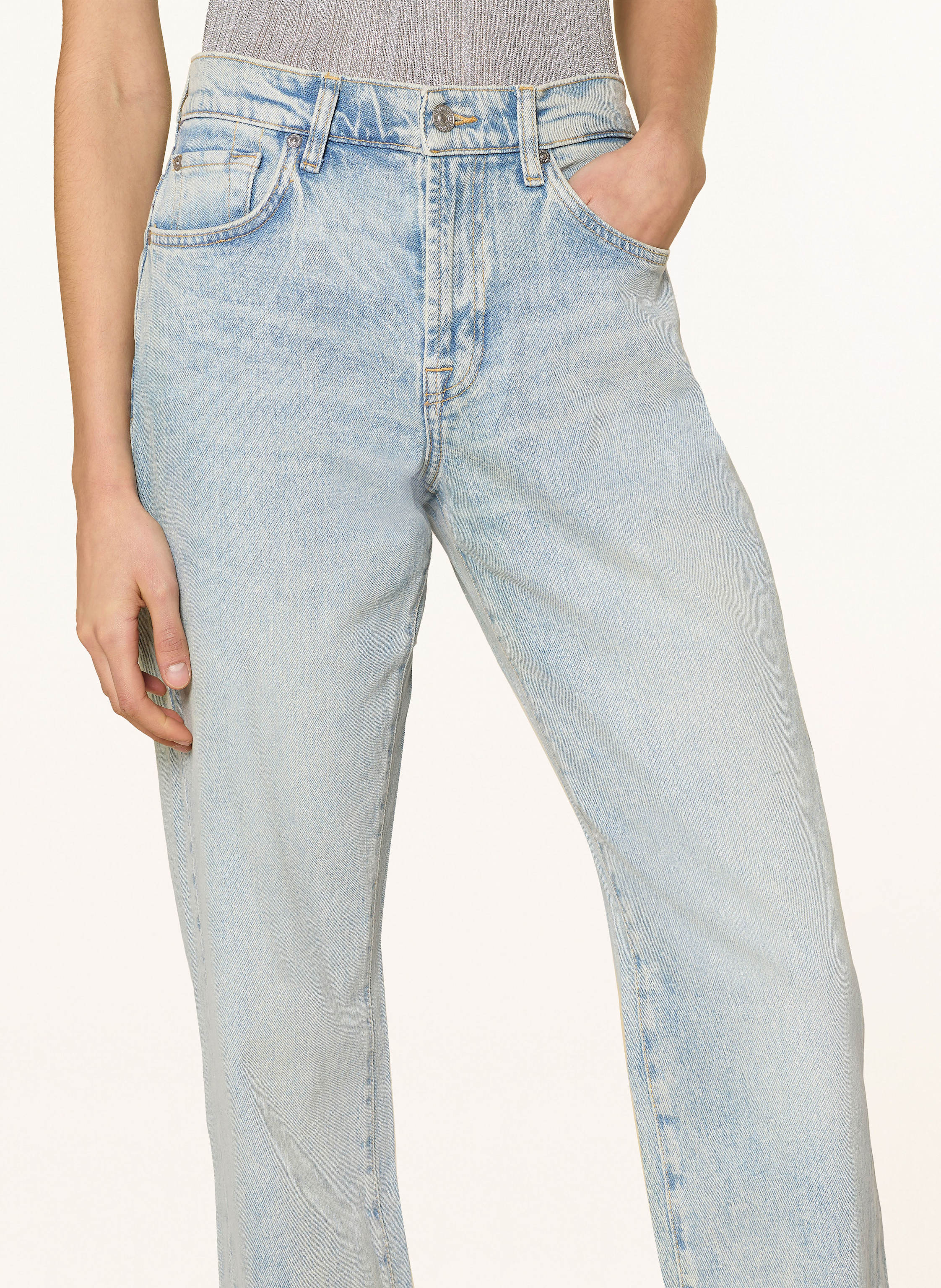 Thumbnail - 7 For All Mankind Straight Jeans Tess Trouser Sahara With Worn Hem blau