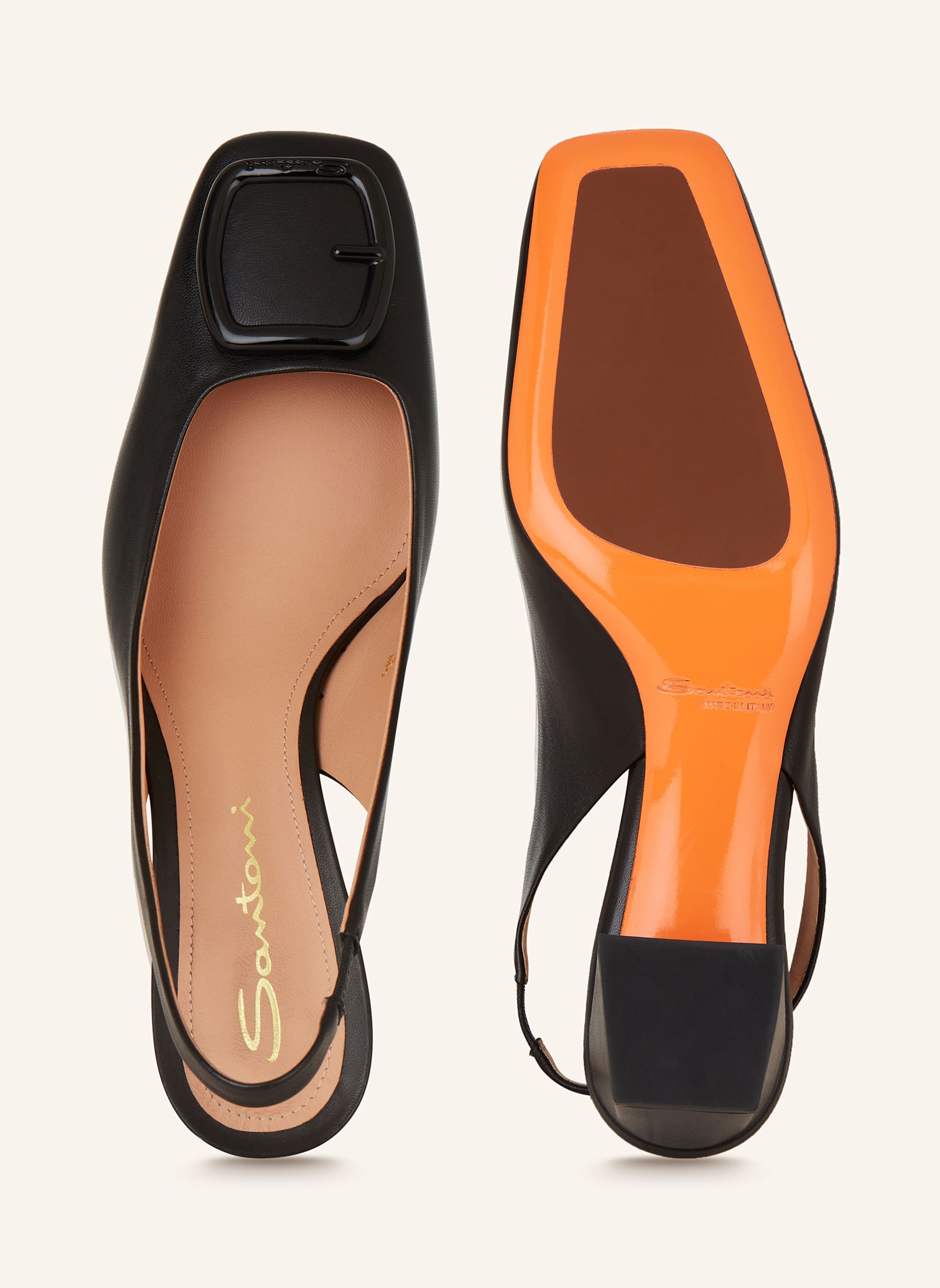 Thumbnail - Santoni Slingpumps Lemon schwarz