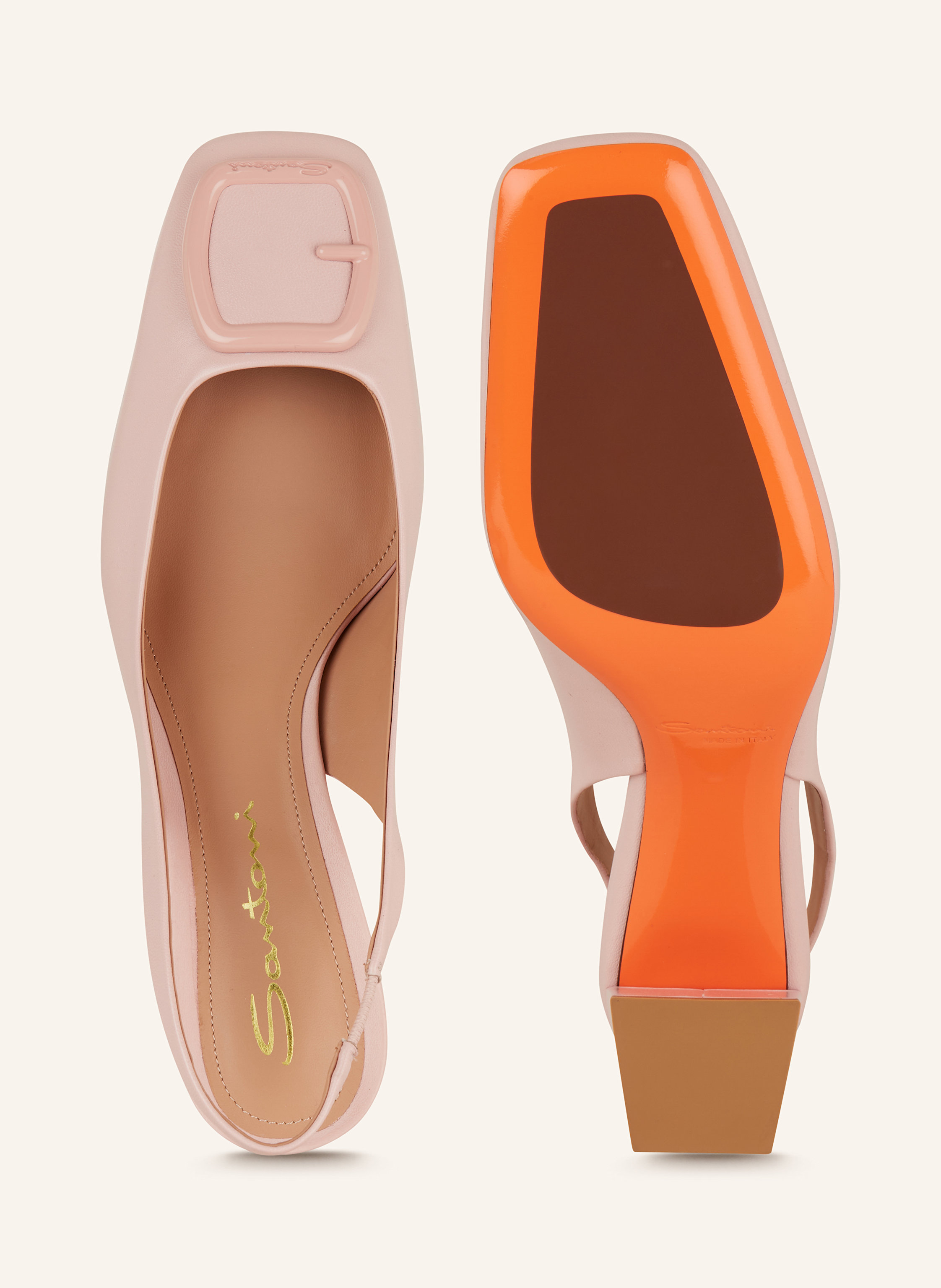Thumbnail - Santoni Slingpumps Lemon rosa