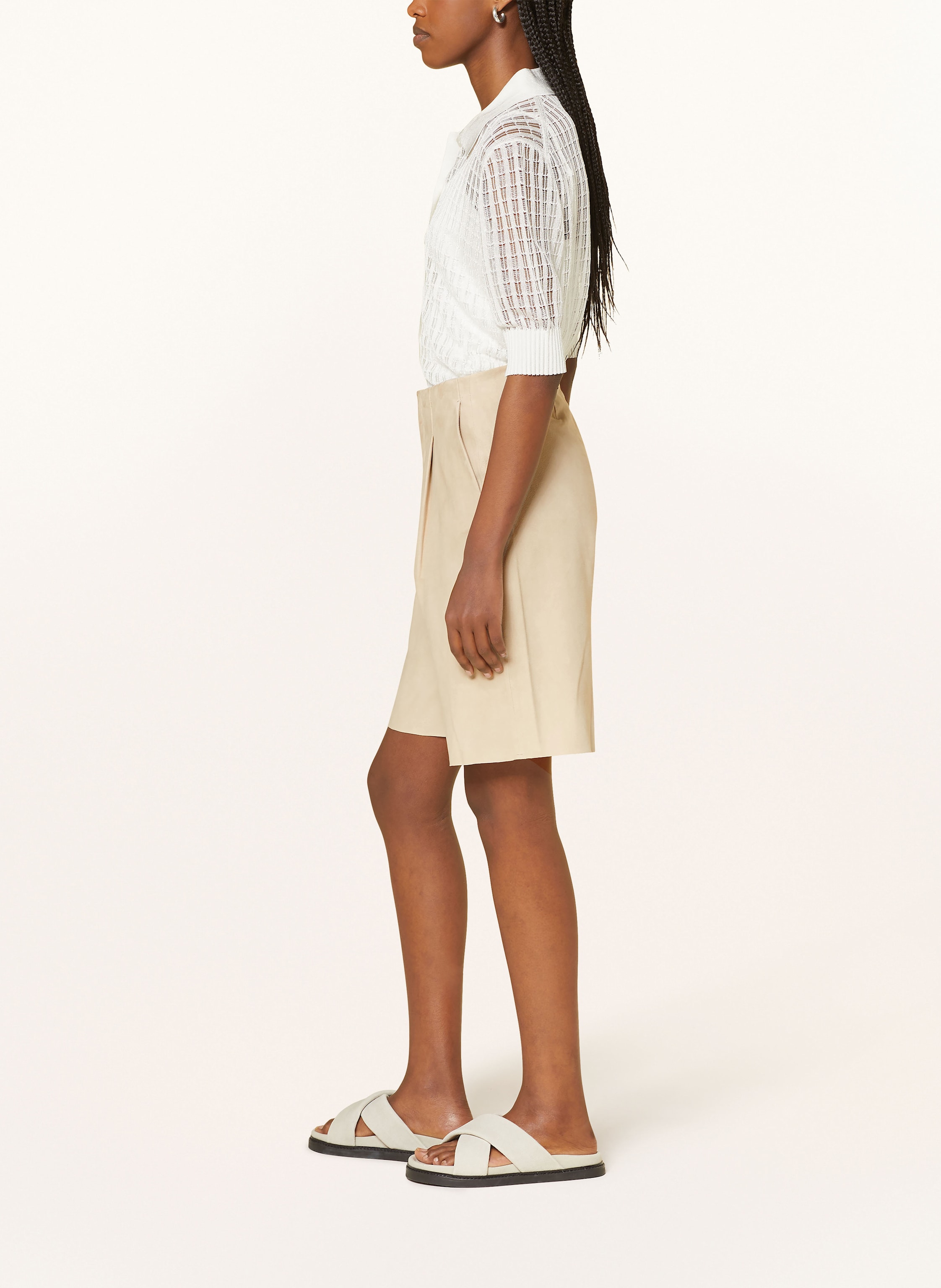 Thumbnail - Selected Femme Ledershorts beige