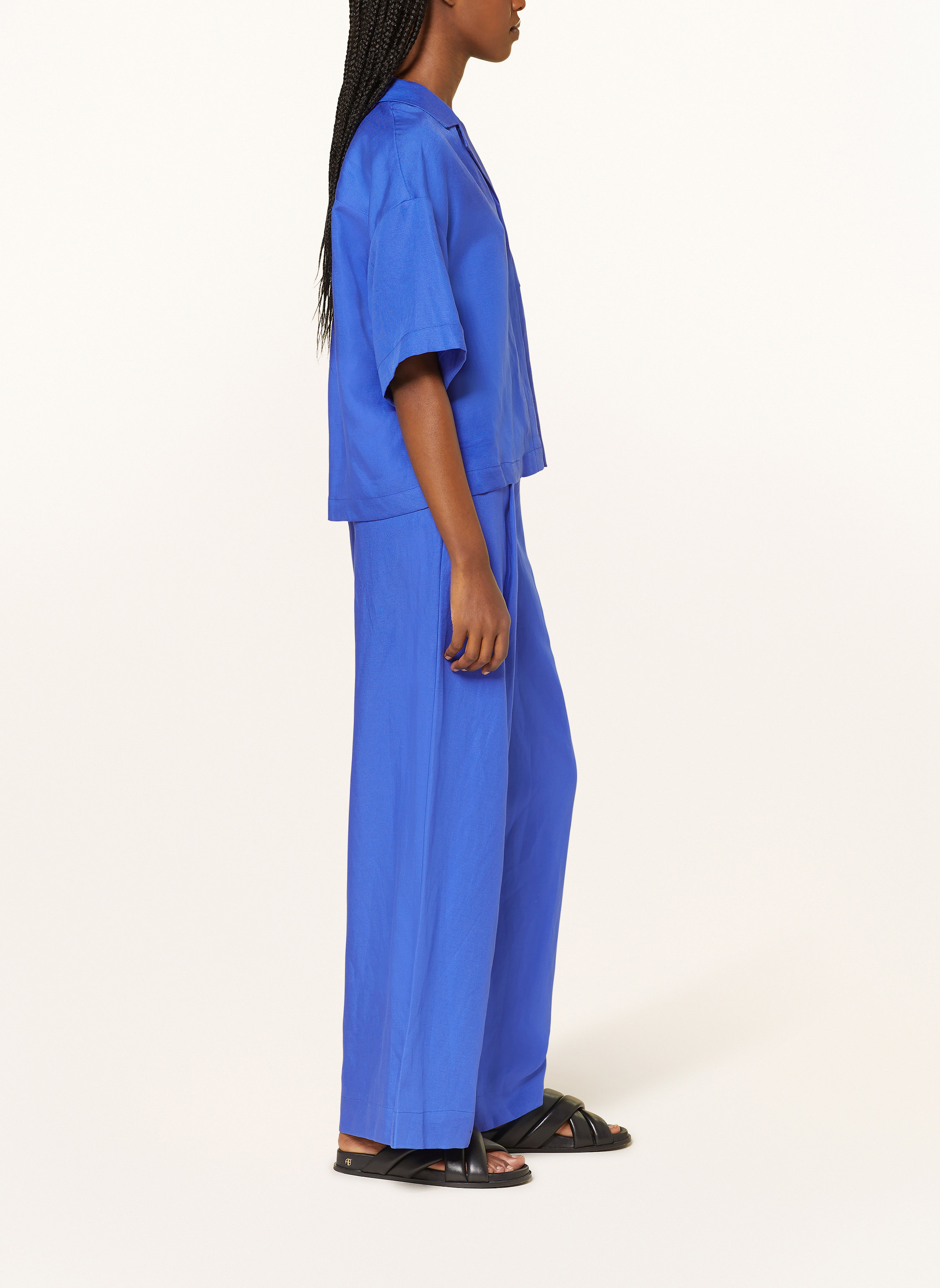 Thumbnail - Selected Femme Marlenehose Mit Leinen blau