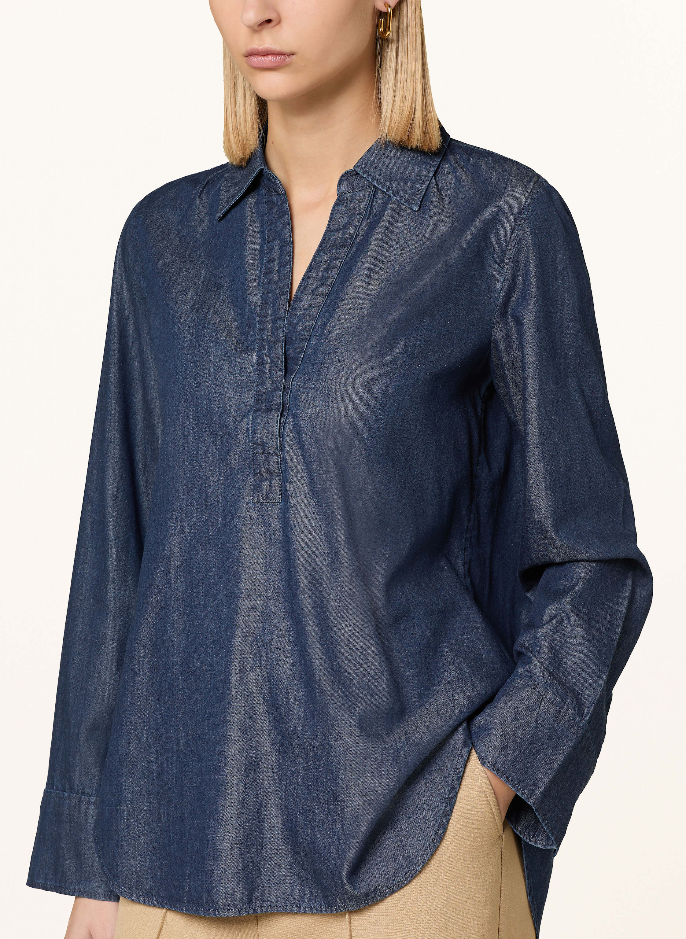 Thumbnail - Marc O'polo Blusenshirt In Jeansoptik blau