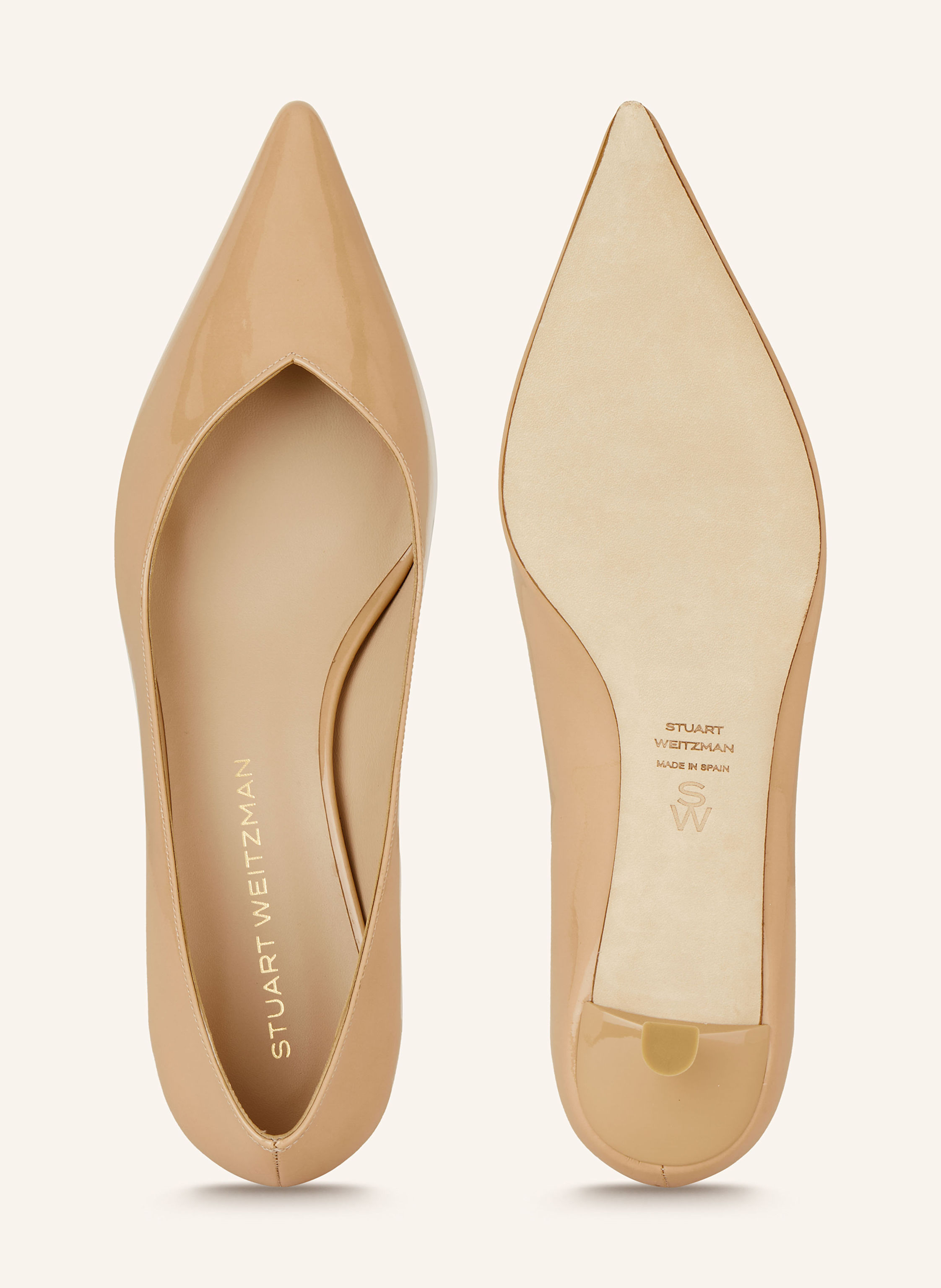 Thumbnail - Stuart Weitzman Lack-Pumps Eva 35 beige