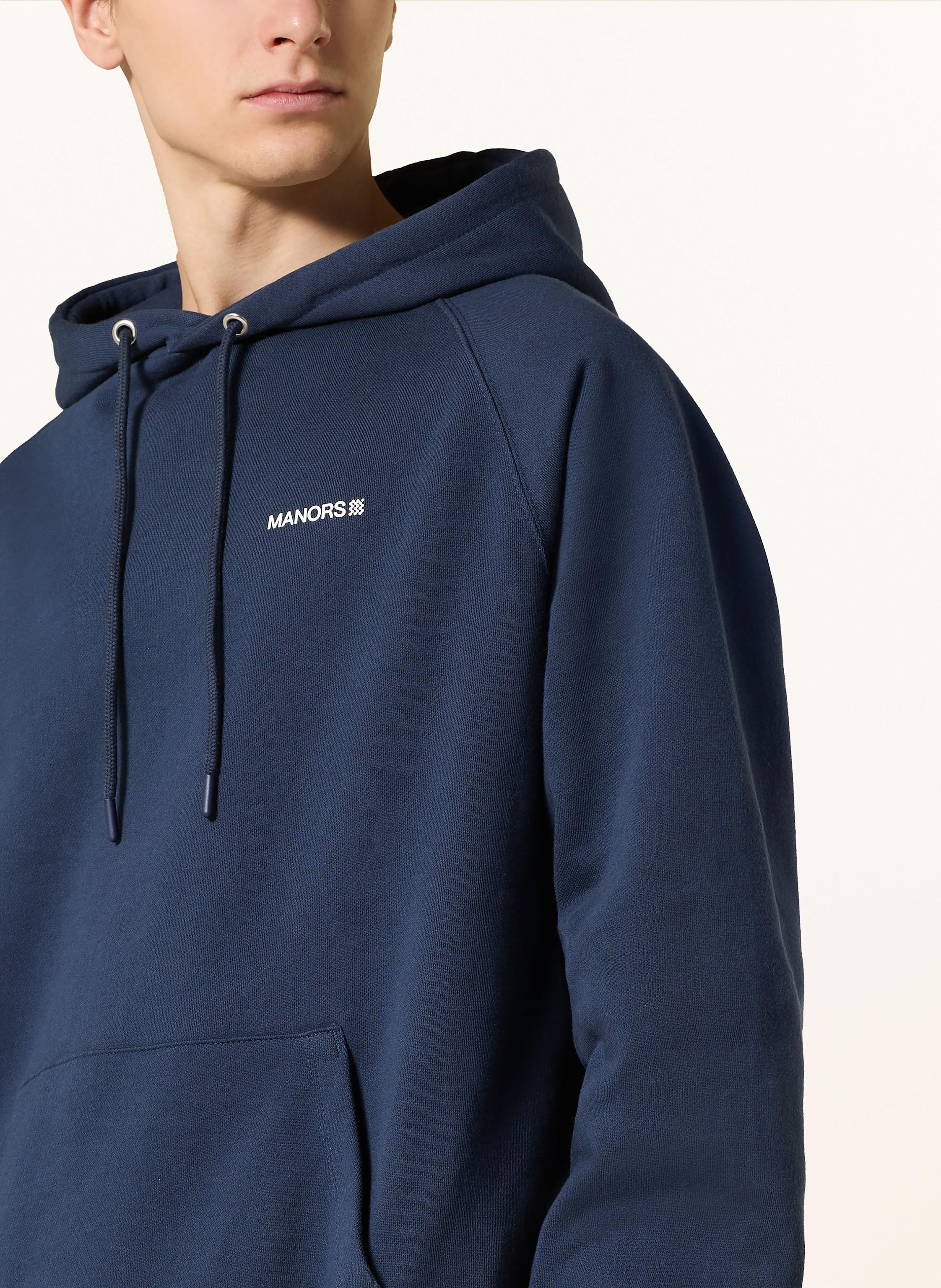 Thumbnail - Manors Hoodie Organic Logo blau