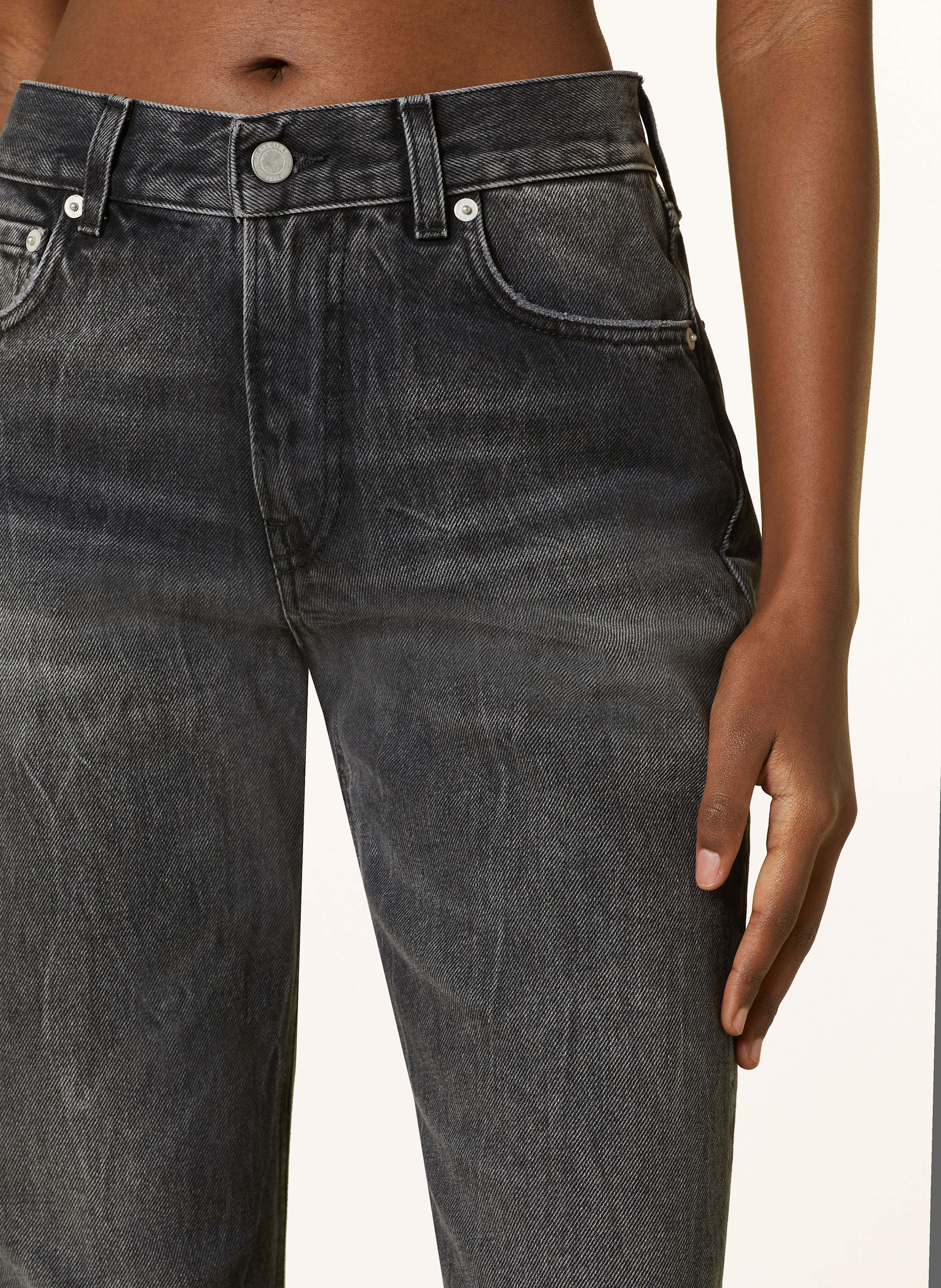 Thumbnail - Haikure Bootcut Jeans Flora schwarz