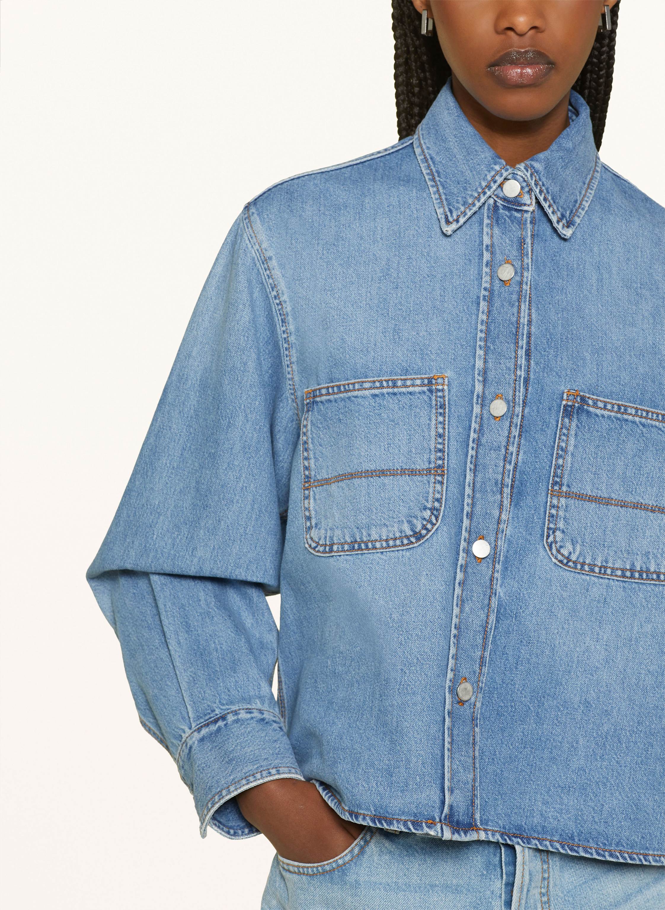 Thumbnail - Haikure Jeansbluse Wanda blau