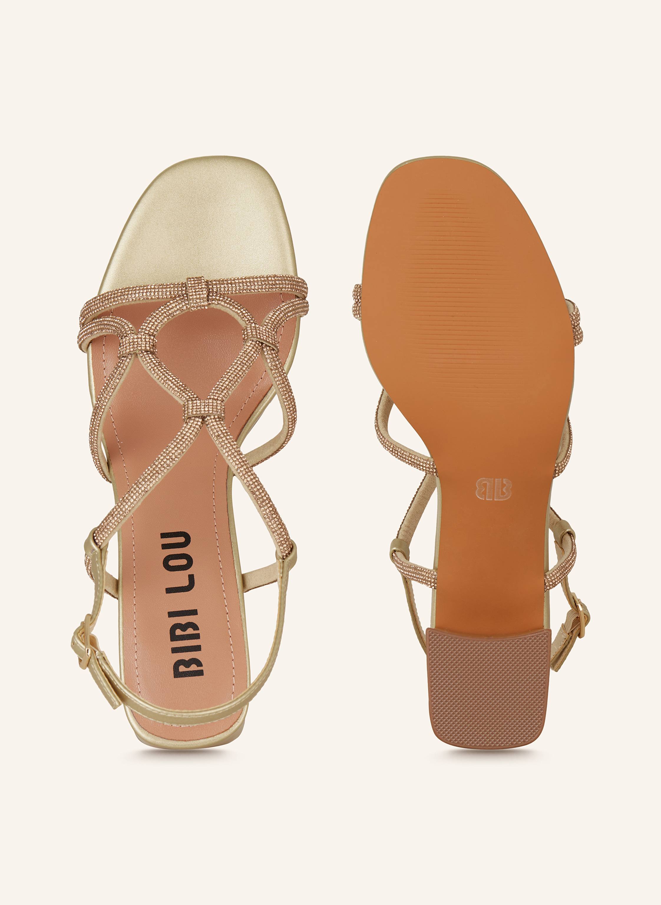 Thumbnail - Bibi Lou Sandaletten Tacon Mit Schmucksteinen gold