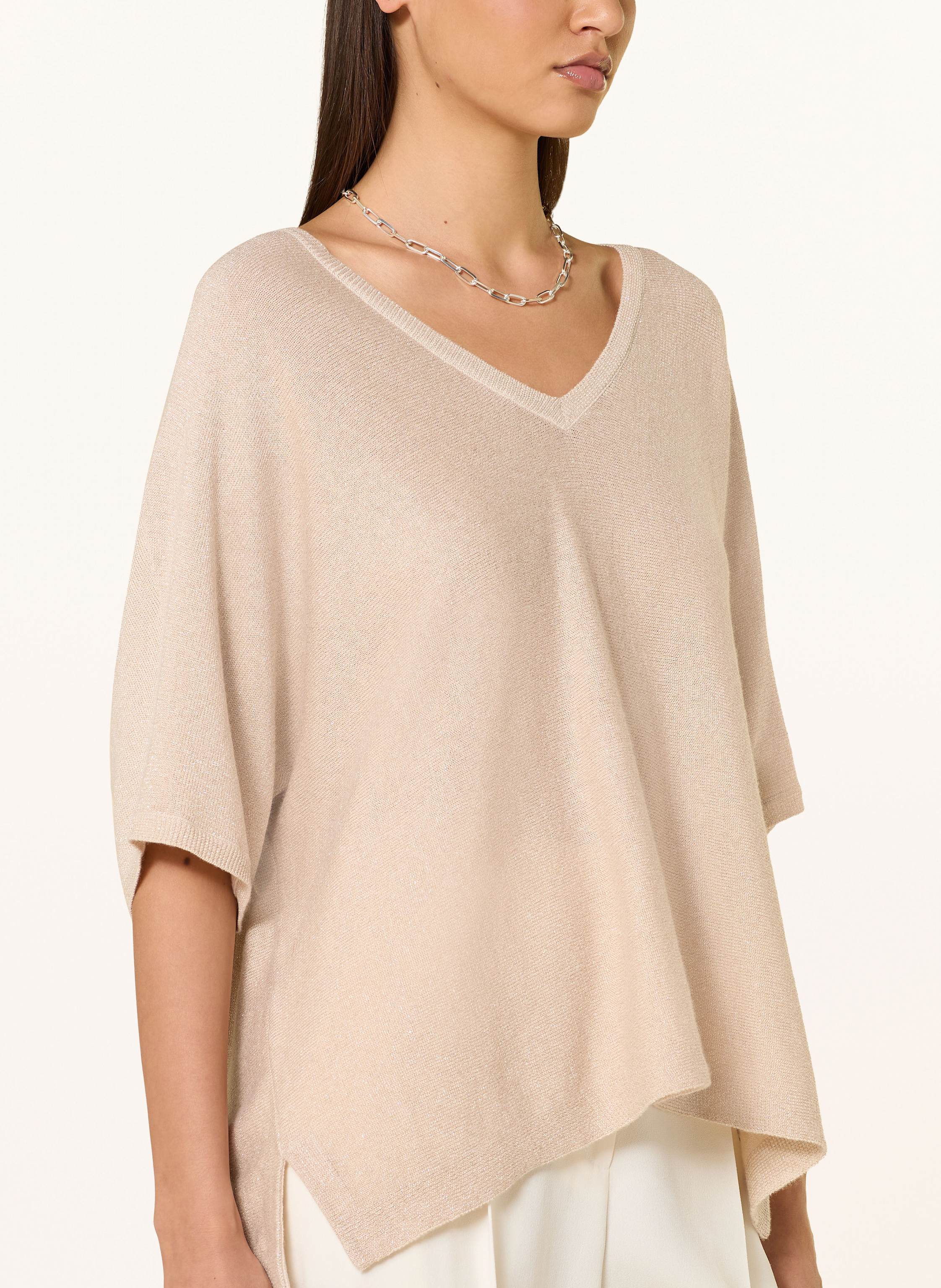 Thumbnail - Ftc Cashmere Strickshirt Mit Glitzergarn beige