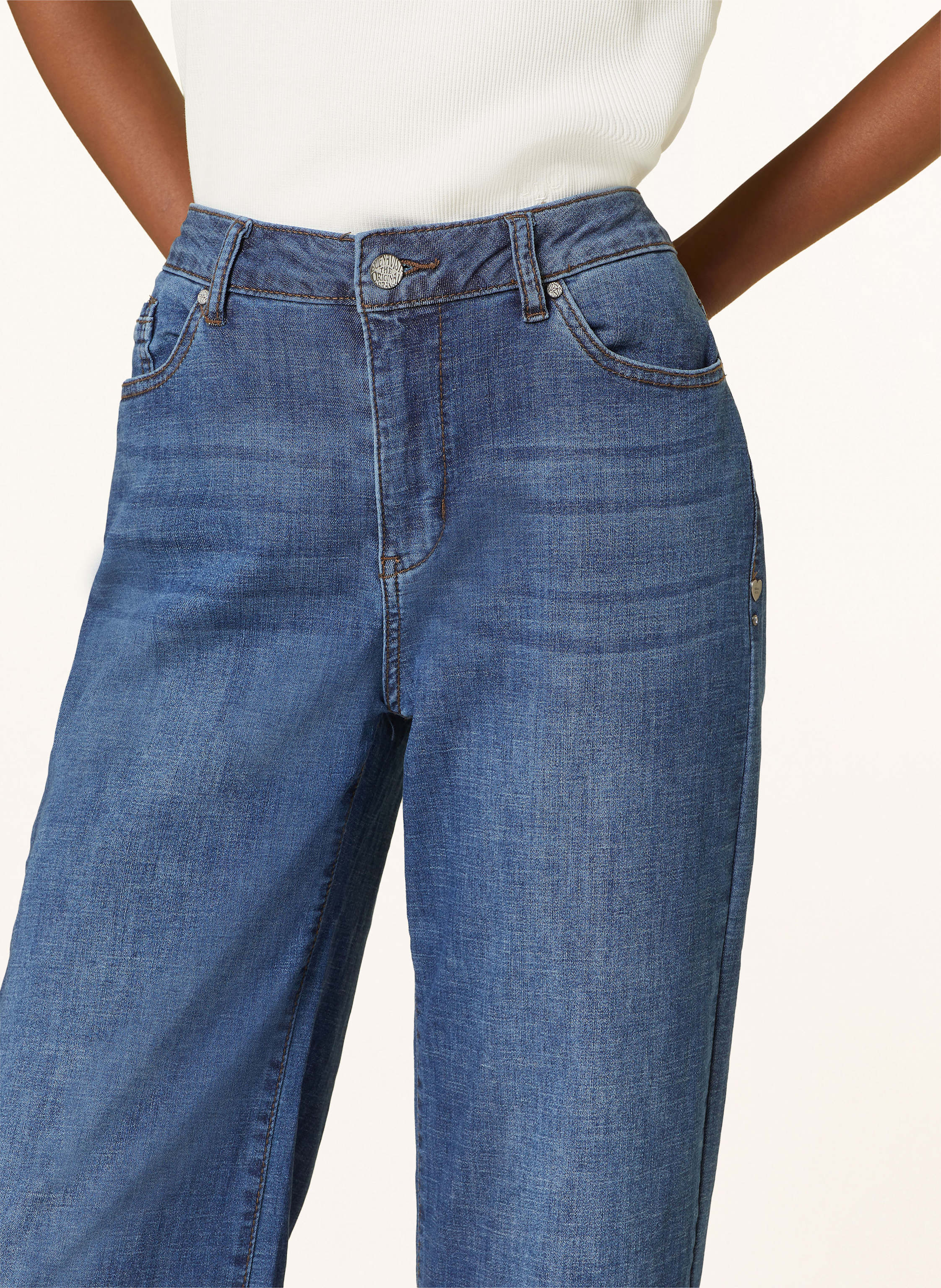 Thumbnail - Buena Vista Straight Jeans Mit Schmucksteinen blau