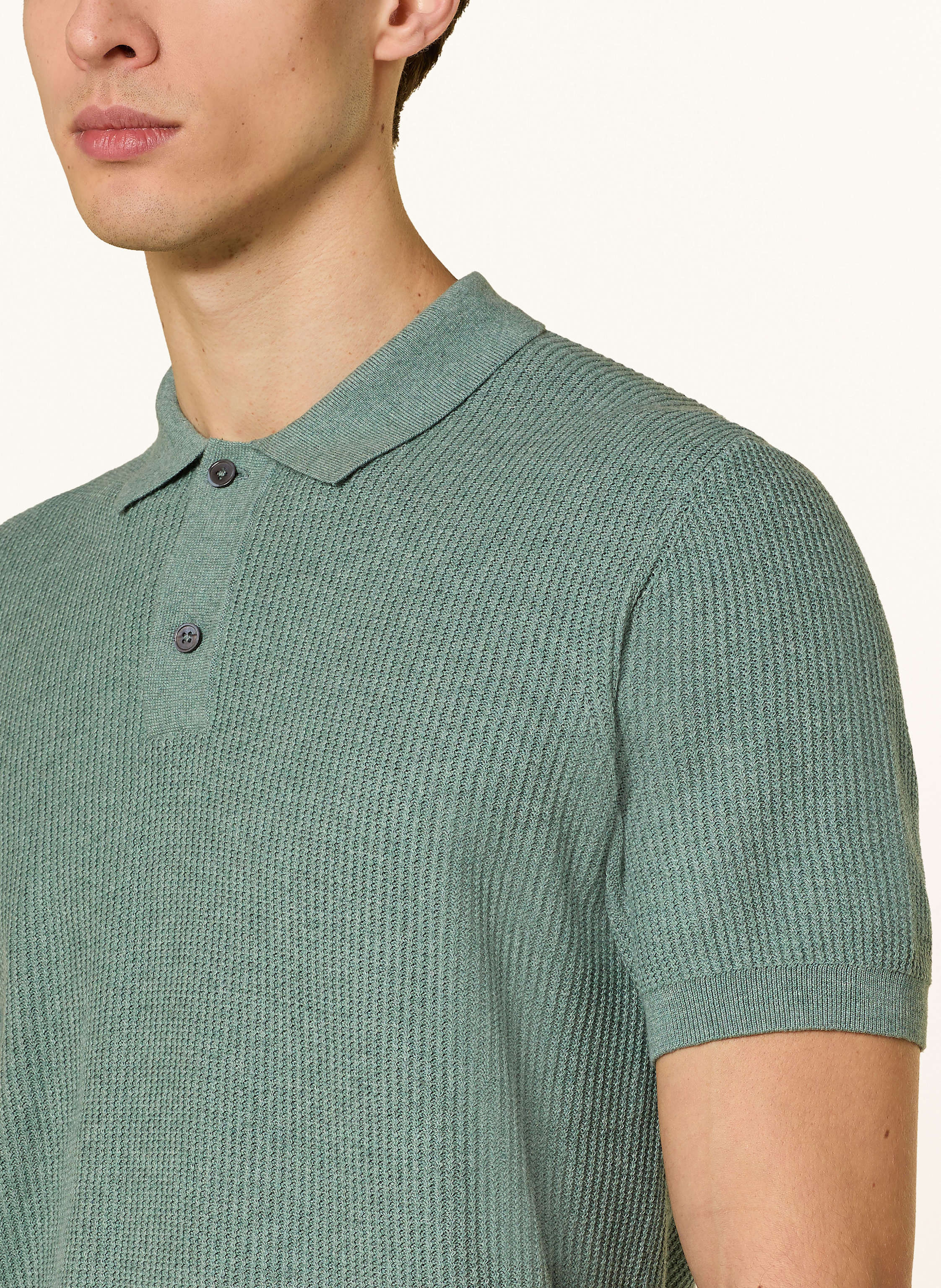 Thumbnail - Nowadays Strick-Poloshirt gruen