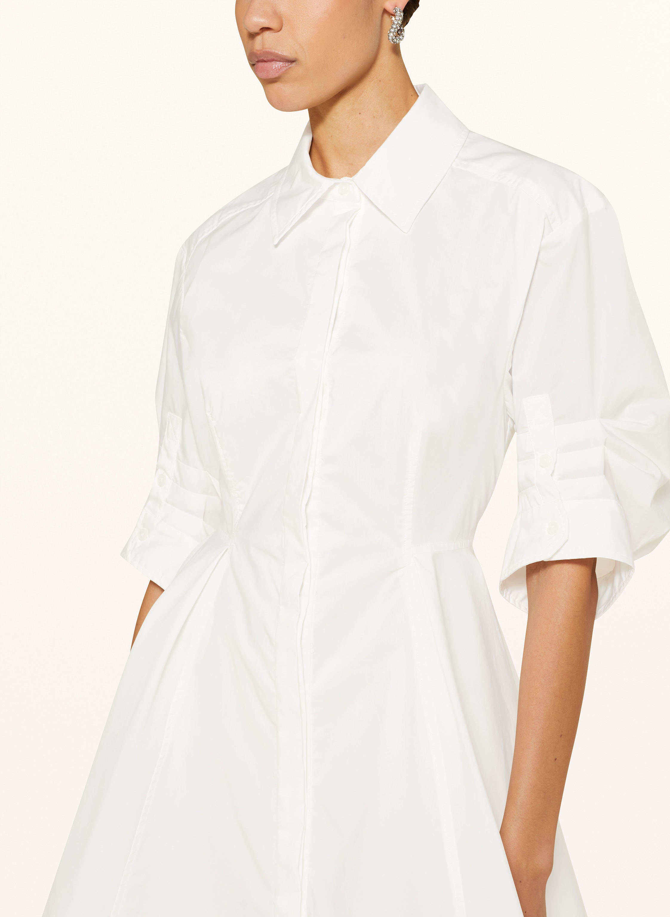 Thumbnail - Simkhai Hemdblusenkleid Jazzie Mit 3/4-Arm weiss