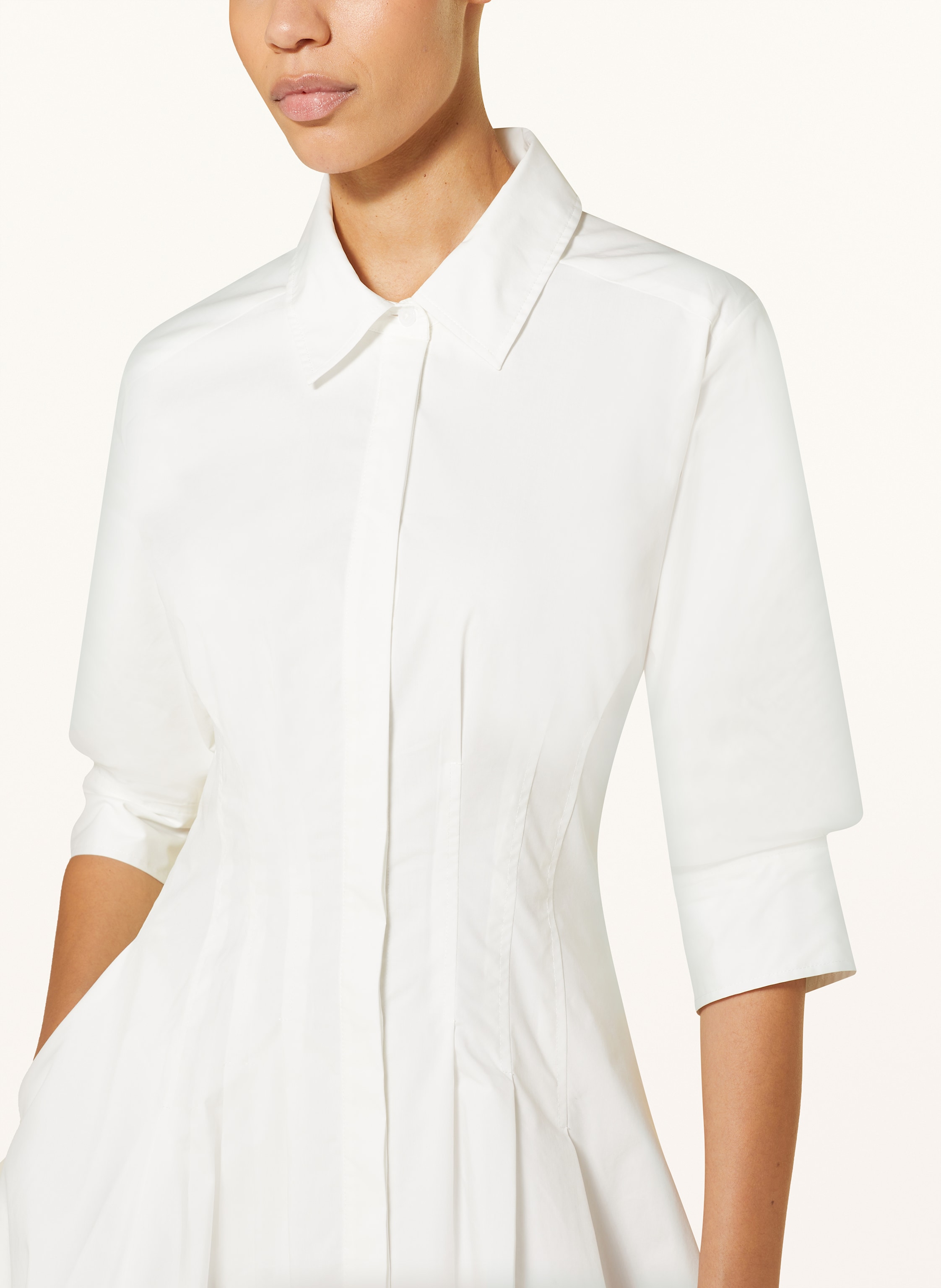 Thumbnail - Simkhai Hemdblusenkleid Jazz Mit 3/4-Arm weiss