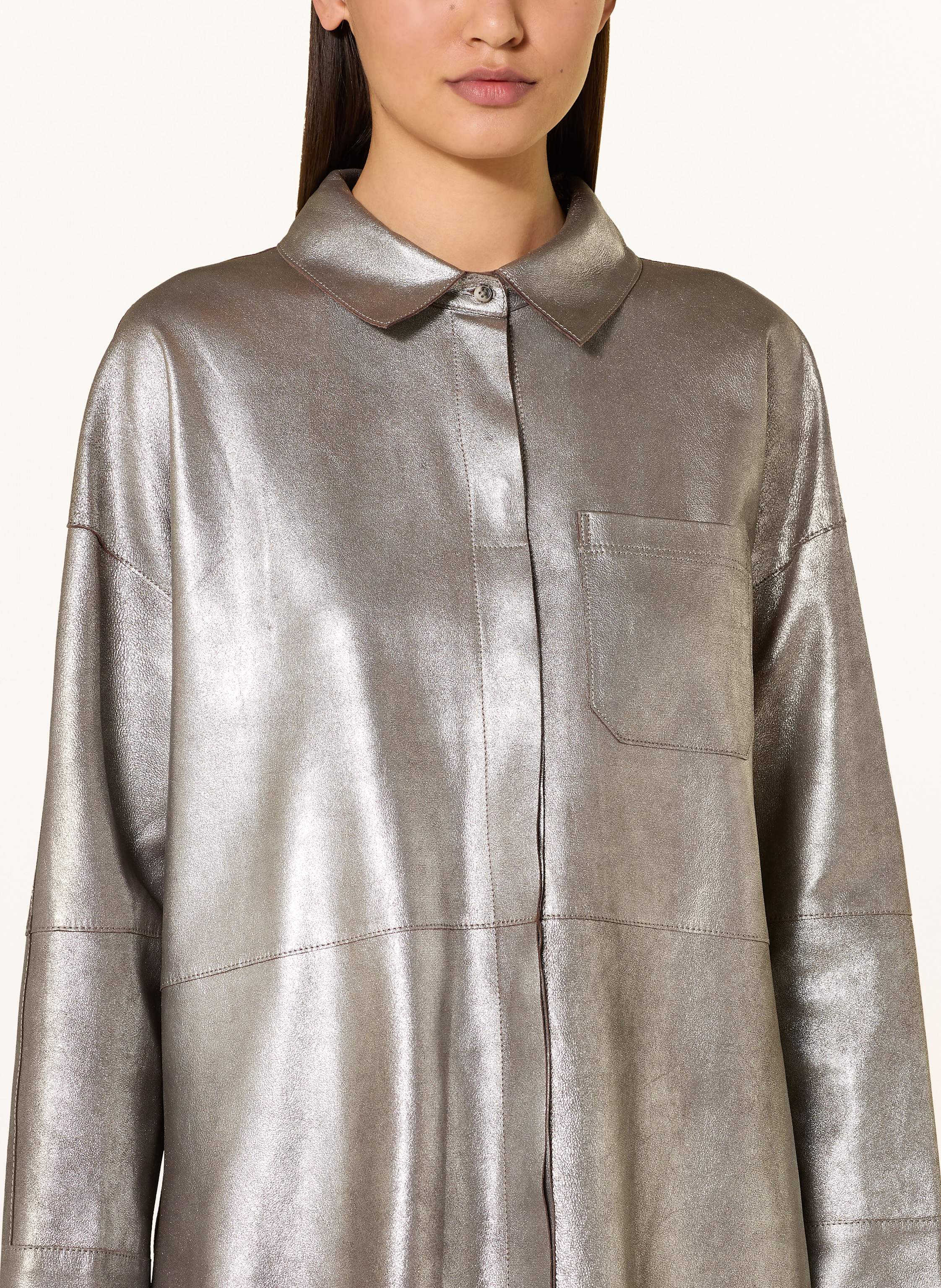 Thumbnail - Oakwood Jacke In Lederoptik grau