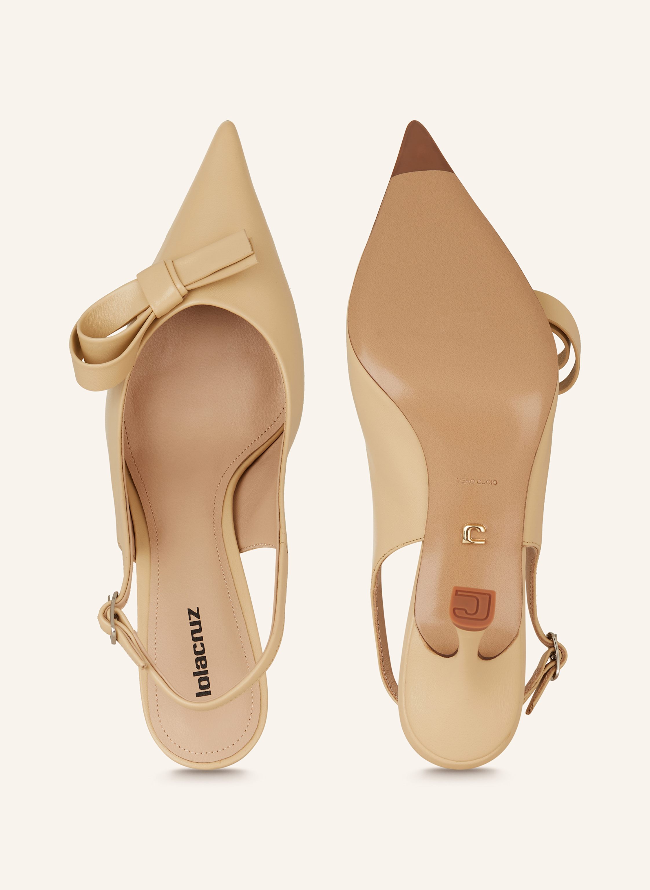 Thumbnail - Lola Cruz Slingpumps Cynthia beige