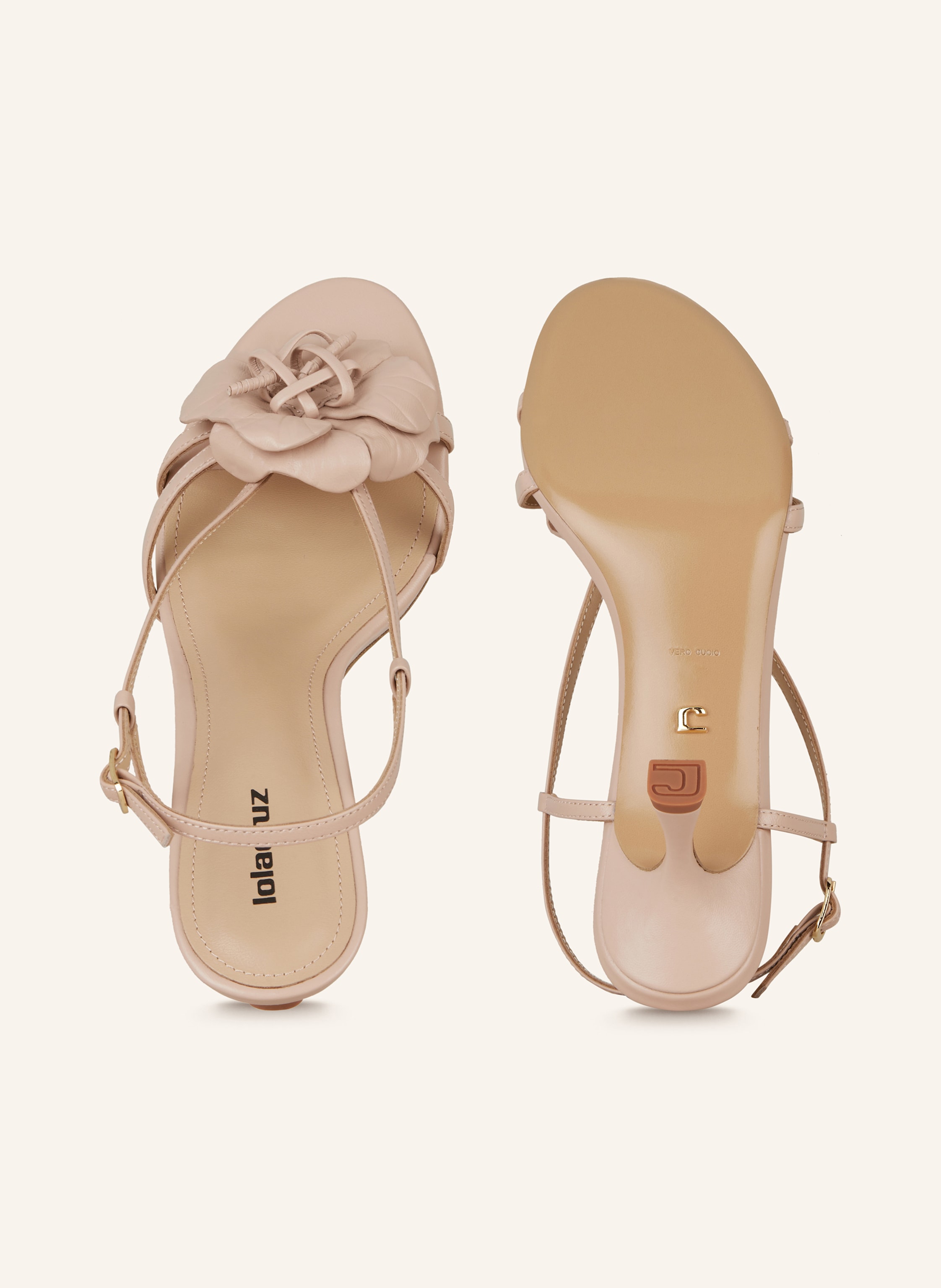 Thumbnail - Lola Cruz Sandaletten Tulipa beige