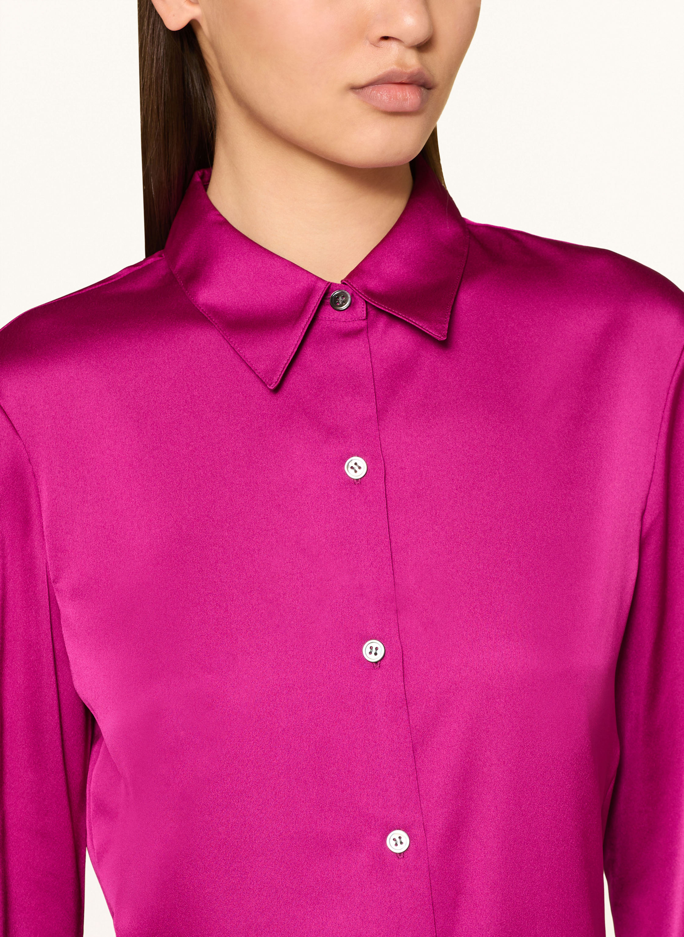 Thumbnail - Theory Hemdbluse Aus Satin pink