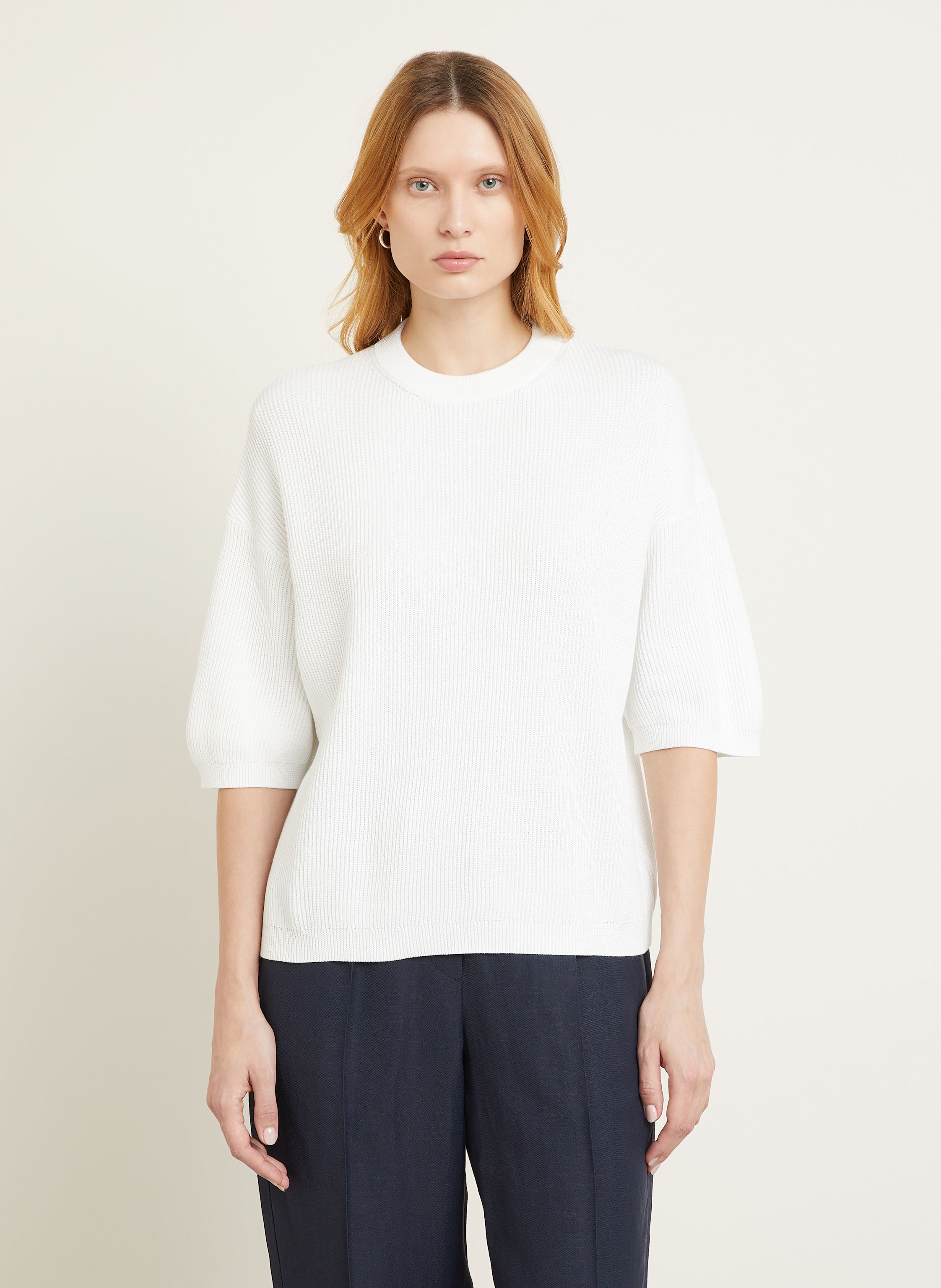Thumbnail - Brunello Cucinelli Strickshirt weiss