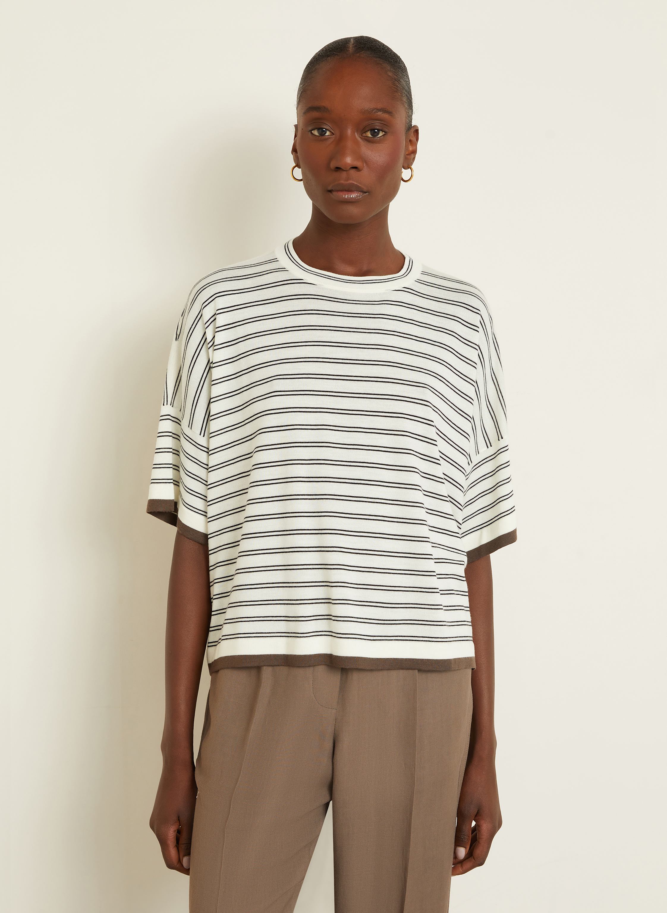 Thumbnail - Brunello Cucinelli Strickshirt weiss