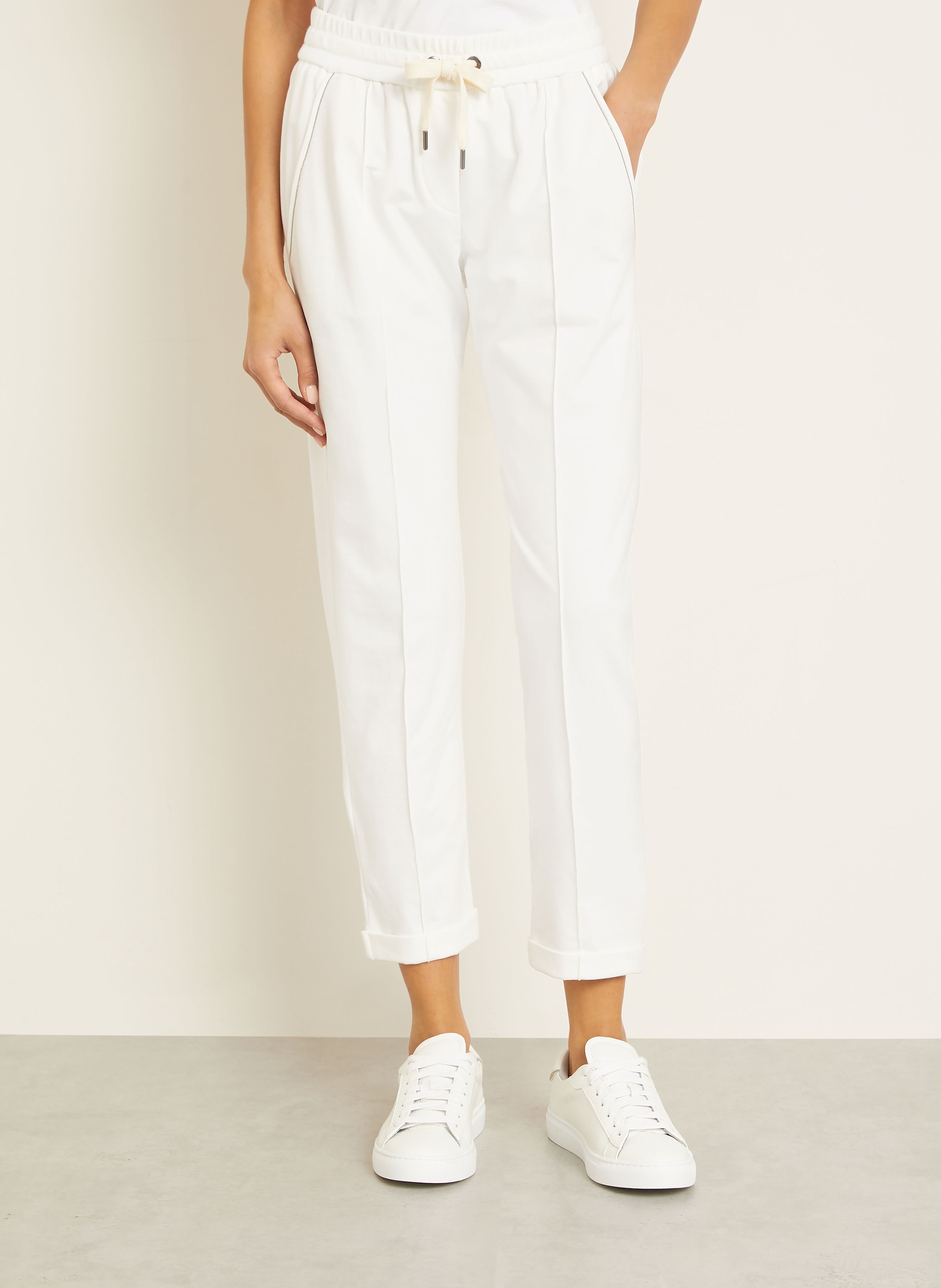 Thumbnail - Brunello Cucinelli Hose Im Joggingstil Mit Schmucksteinen beige