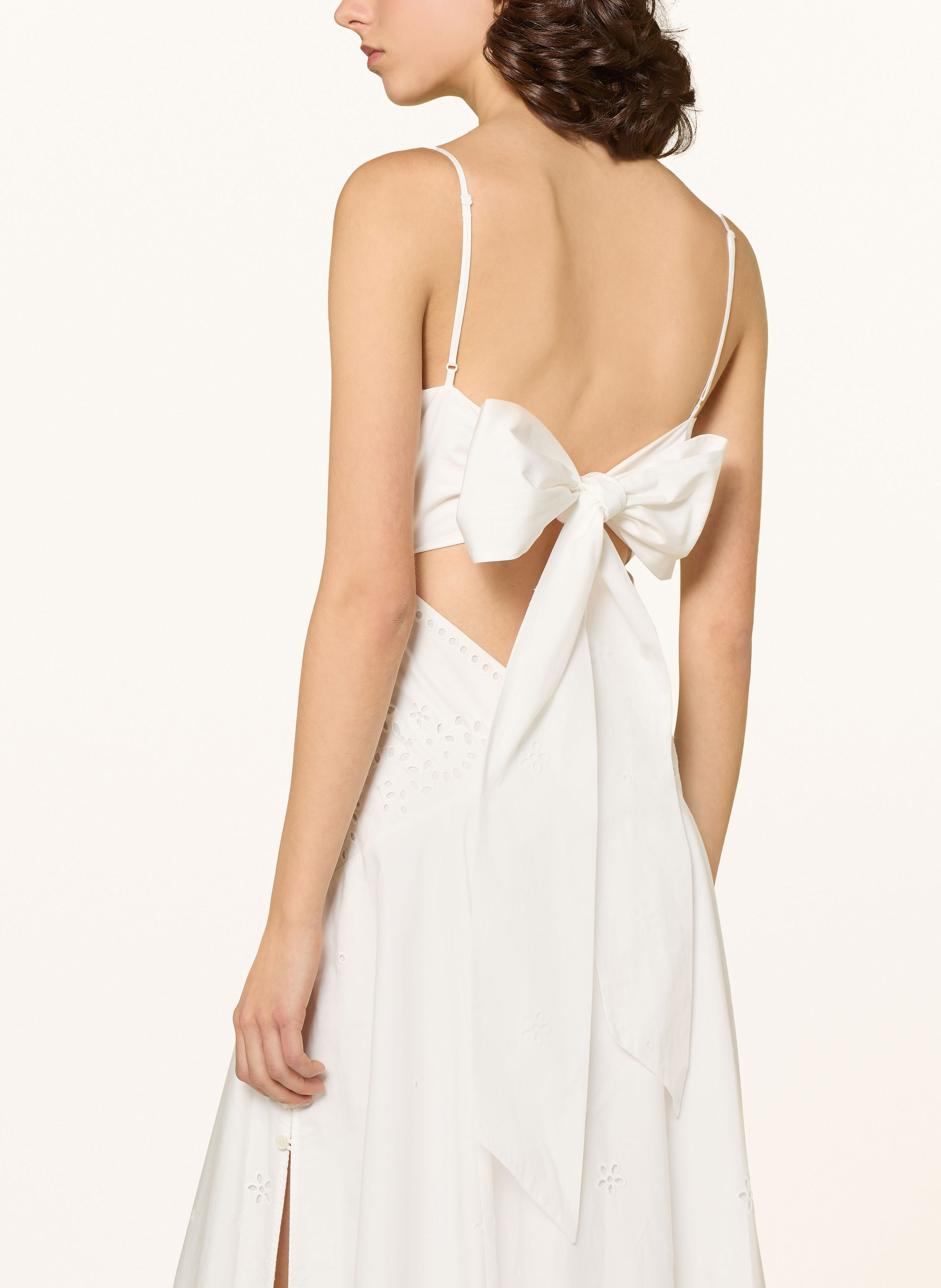 Thumbnail - Self-Portrait Kleid Aus Lochspitze Mit Cut-Out weiss