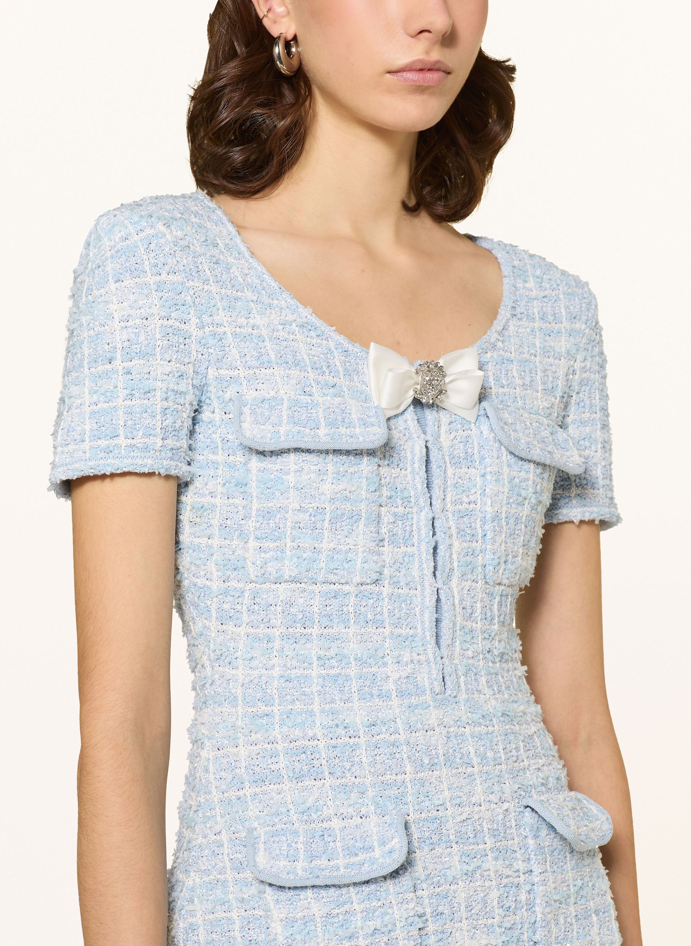 Thumbnail - Self-Portrait Bouclé-Kleid Mit Pailletten blau