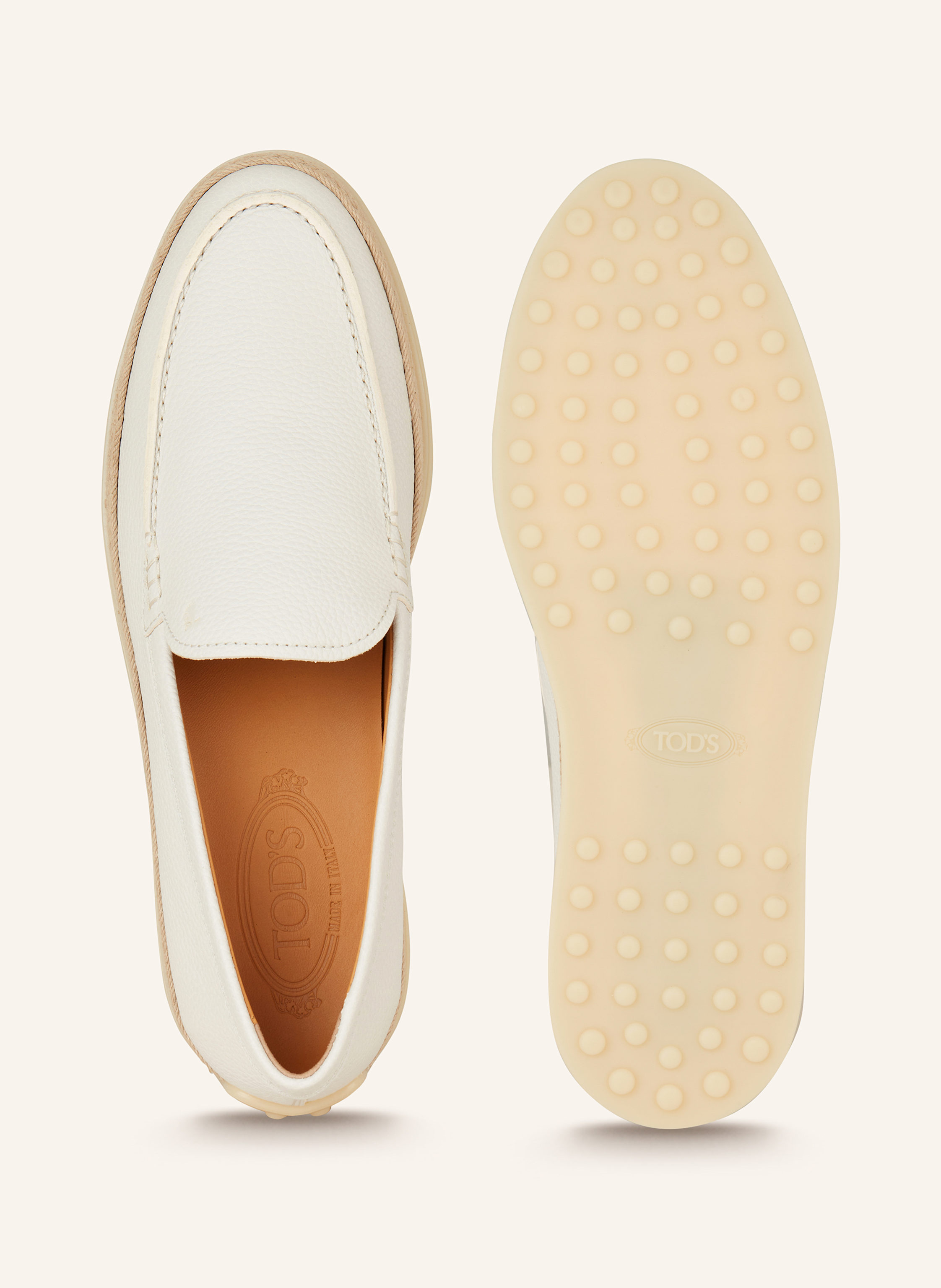 Thumbnail - Tod's Loafer Gomma Rafia weiss
