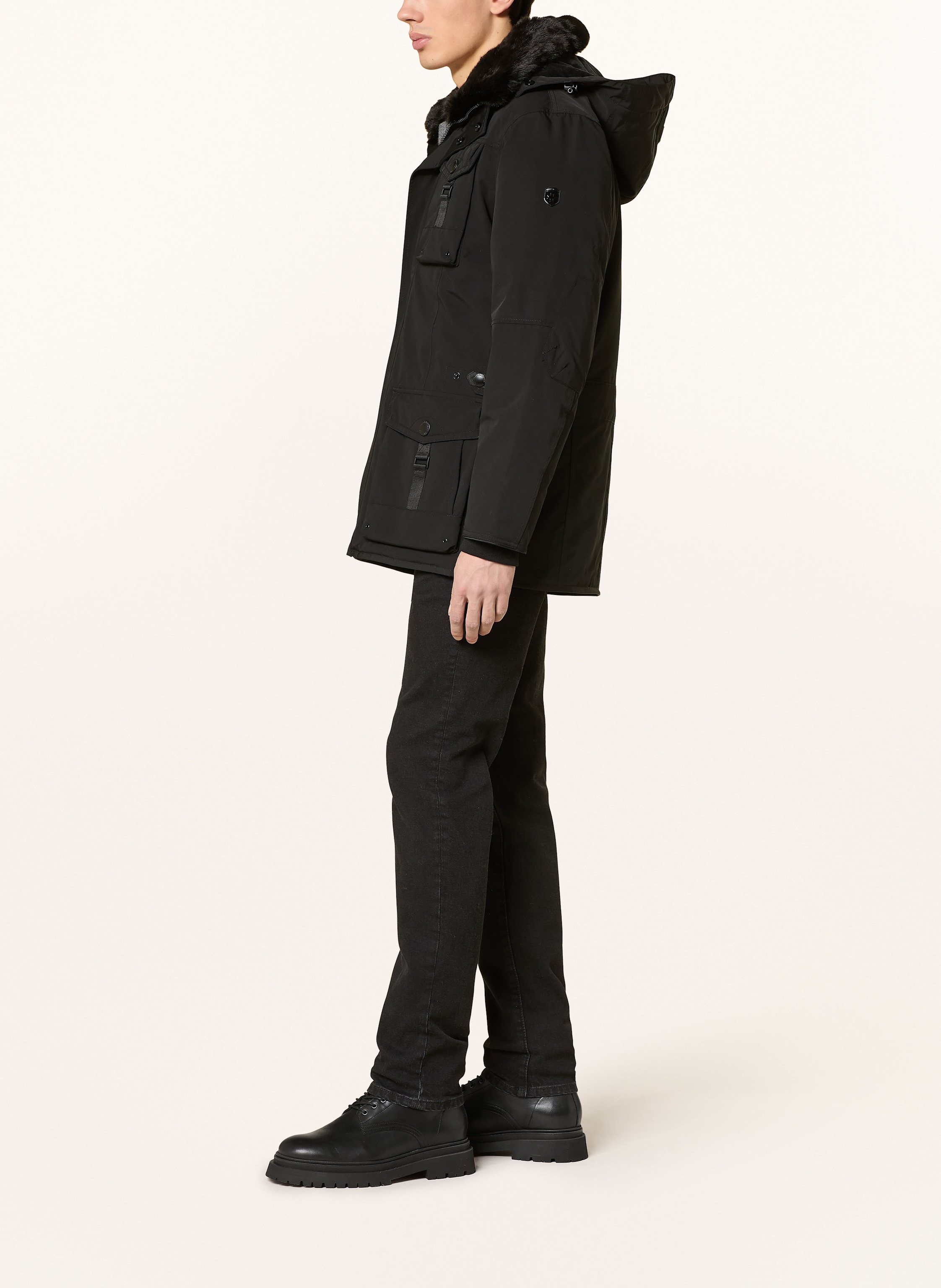 Thumbnail - Wellensteyn Jacke Mit Abnehmbarer Kapuze Und Kunstfell schwarz