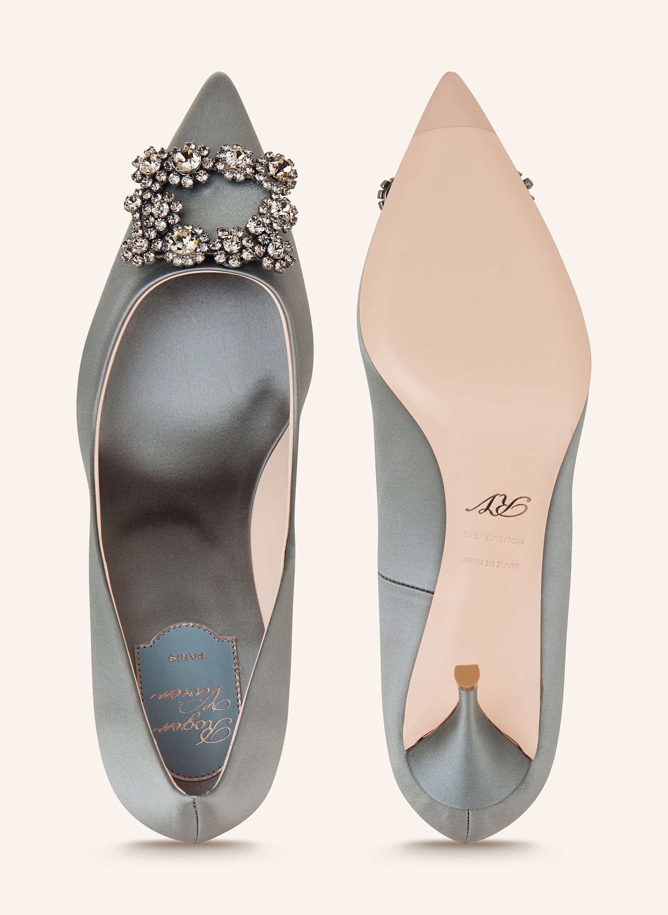 Thumbnail - Roger Vivier Pumps Efflorescence Mit Schmucksteinen grau