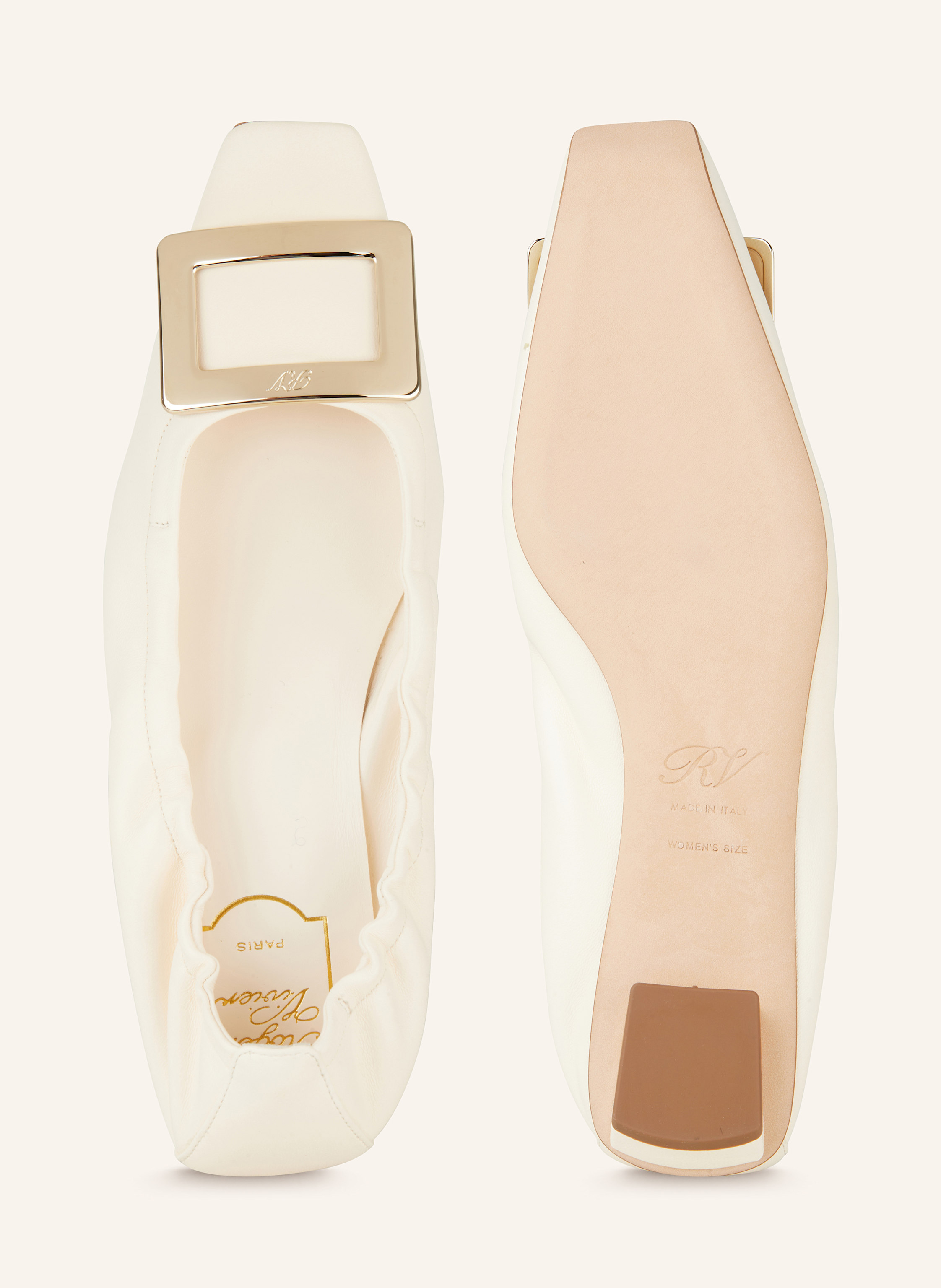 Thumbnail - Roger Vivier Ballerinas Belle Vivier weiss