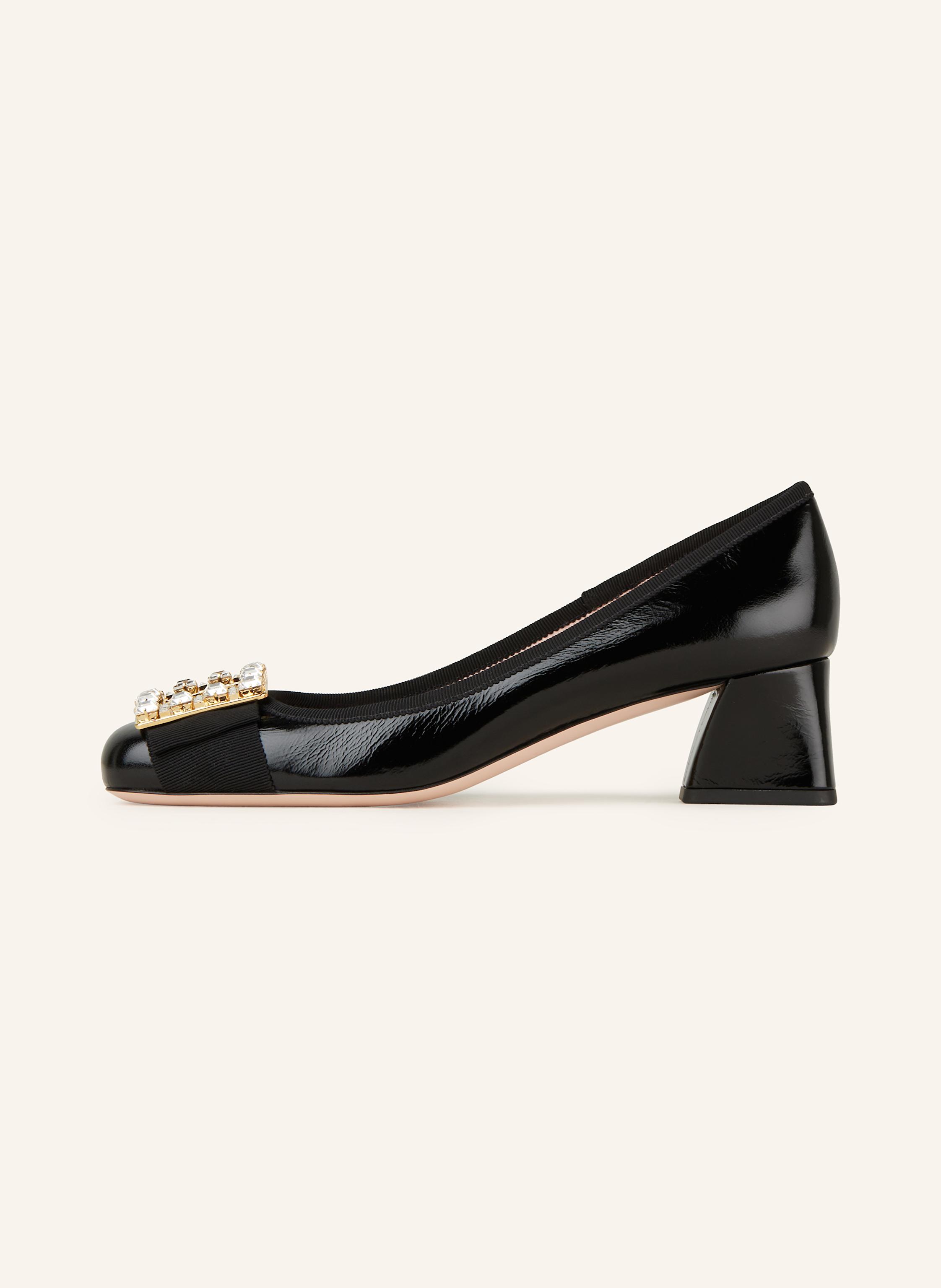 Thumbnail - Roger Vivier Lack-Pumps Très Vivier Mit Schmucksteinen schwarz