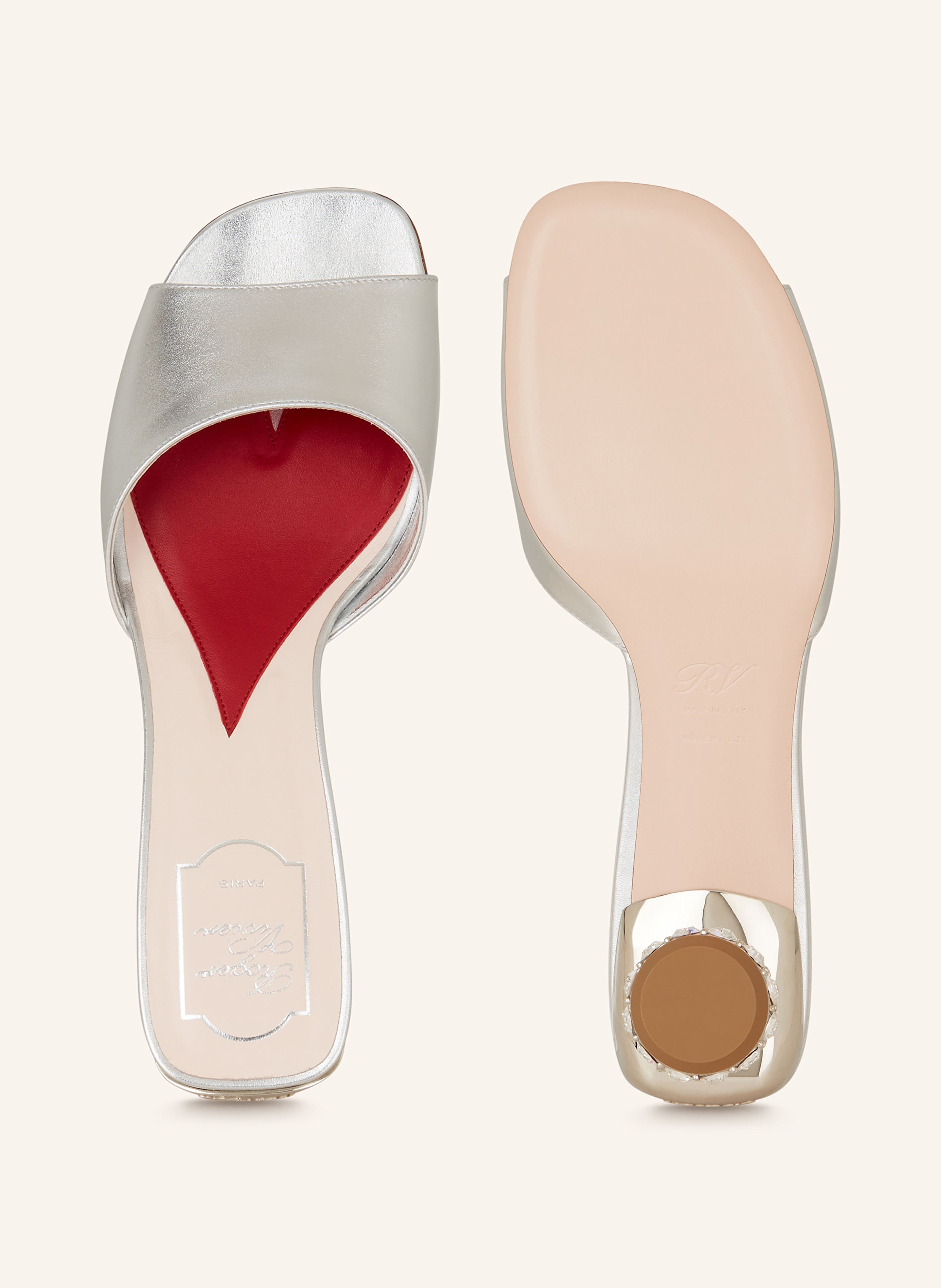 Thumbnail - Roger Vivier Mules Mit Schmucksteinen silber