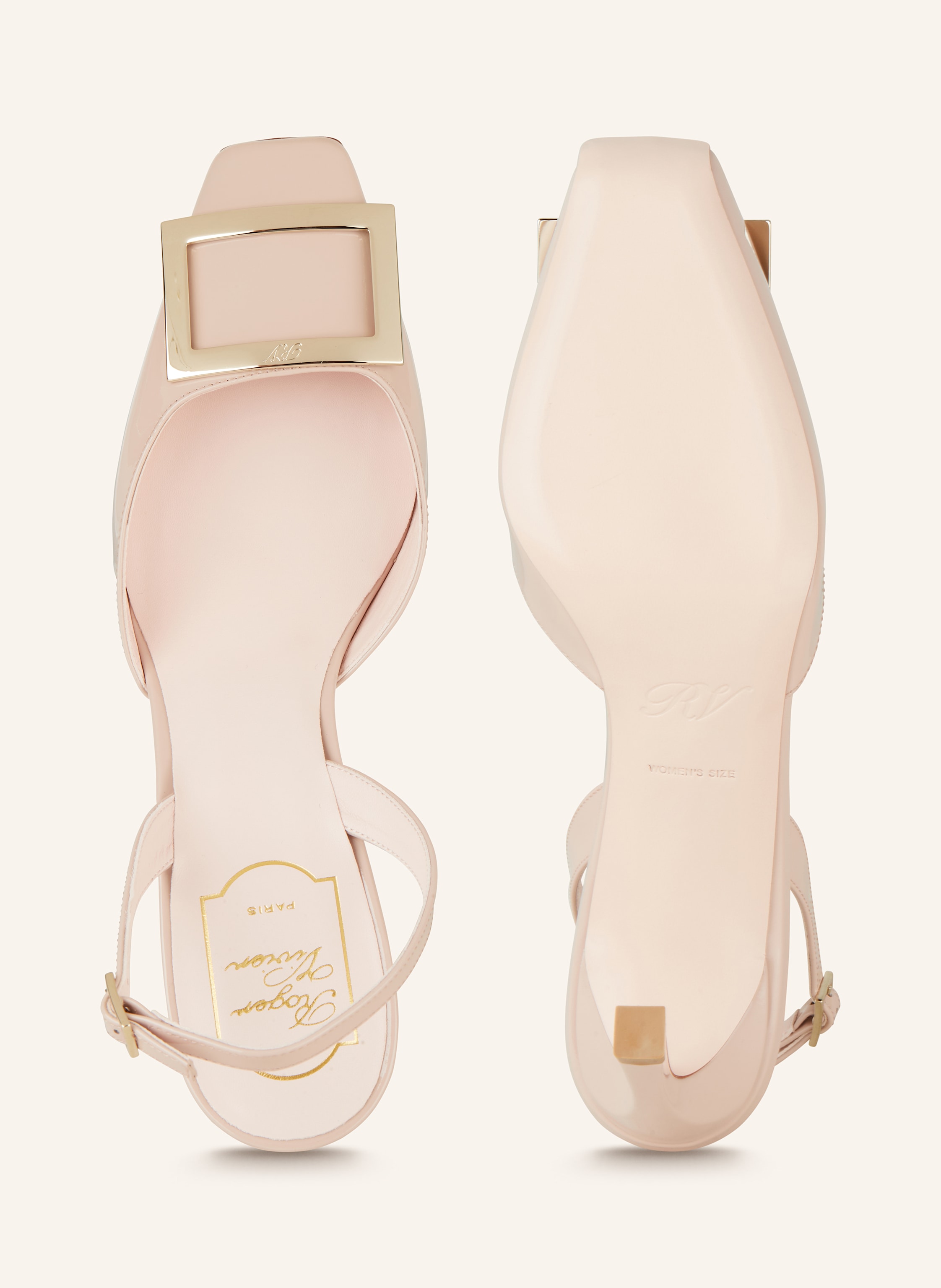 Thumbnail - Roger Vivier Slingpumps Trompette beige